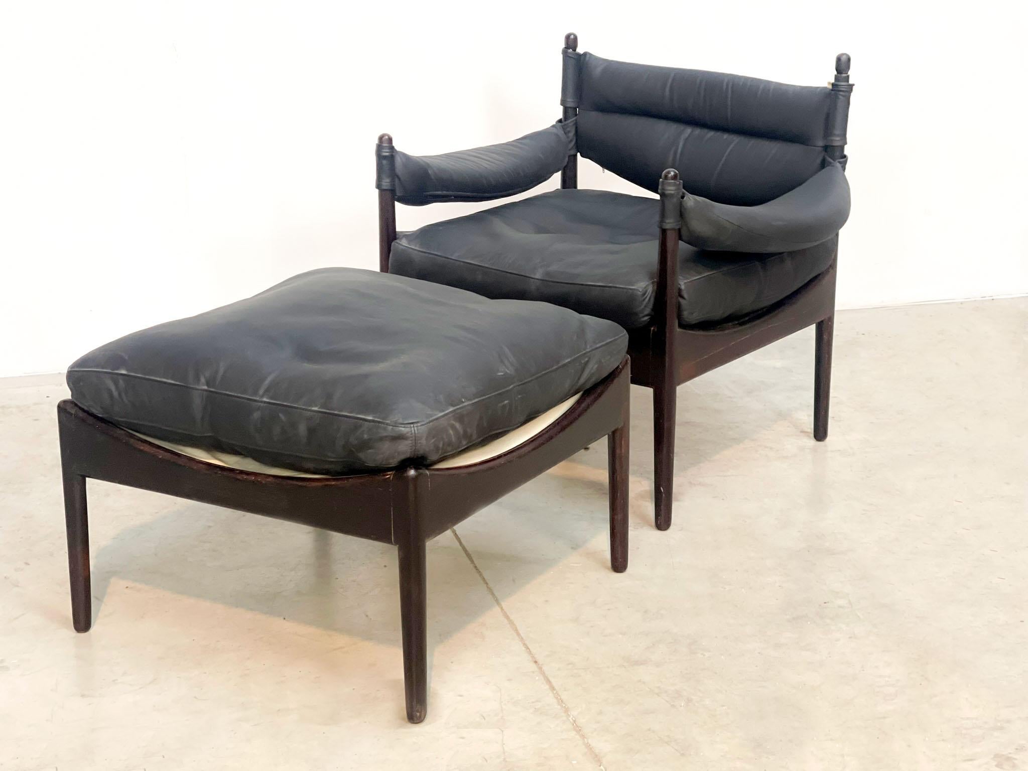 Danish Kristian Vedel Rosewood & Leather ‘Modus’ Lounge Chair For Søren Willadsen, 1960
