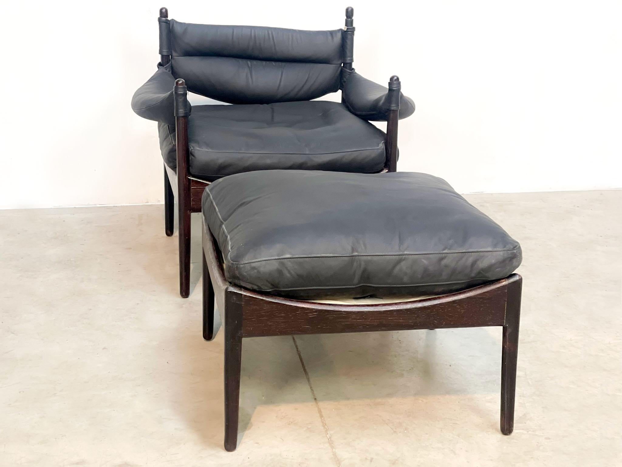Kristian Vedel Rosewood & Leather ‘Modus’ Lounge Chair For Søren Willadsen, 1960 1