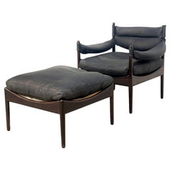 Kristian Vedel Rosewood & Leather ‘Modus’ Lounge Chair For Søren Willadsen, 1960