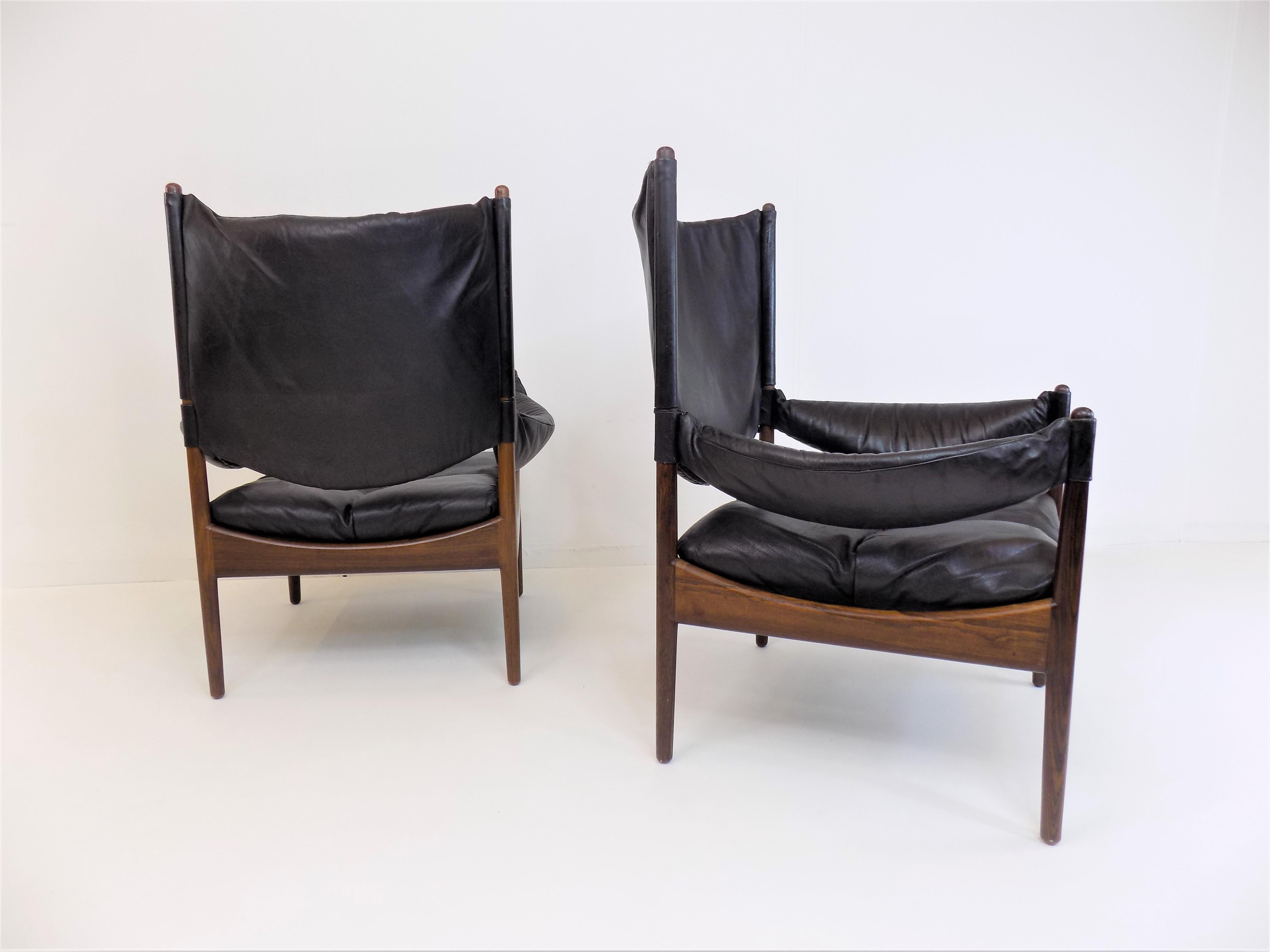 Kristian Vedel Set of 2 Modus Leather Chairs for Søren Willadsen 4