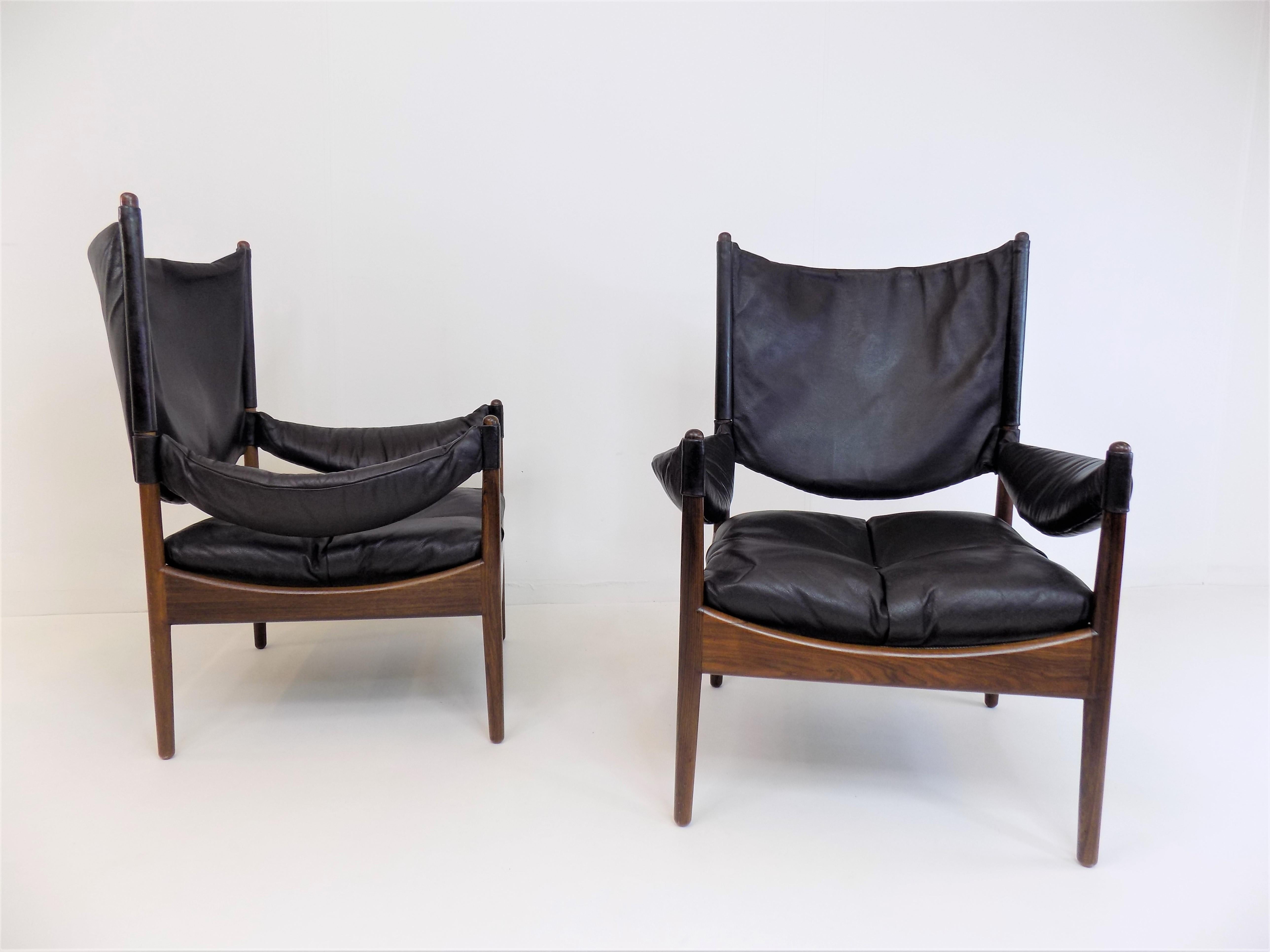Kristian Vedel Set of 2 Modus Leather Chairs for Søren Willadsen 10