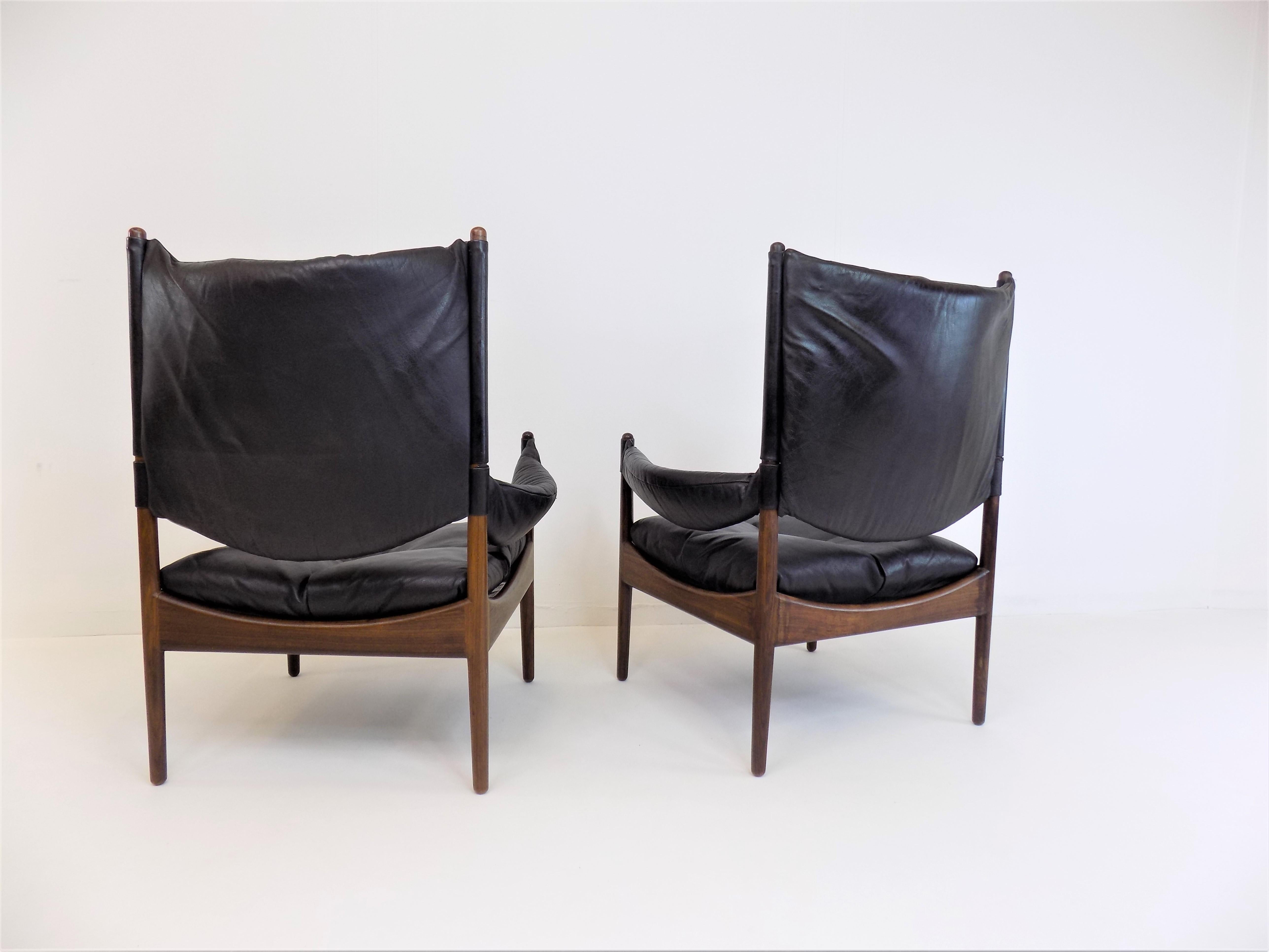 Kristian Vedel Set of 2 Modus Leather Chairs for Søren Willadsen 11