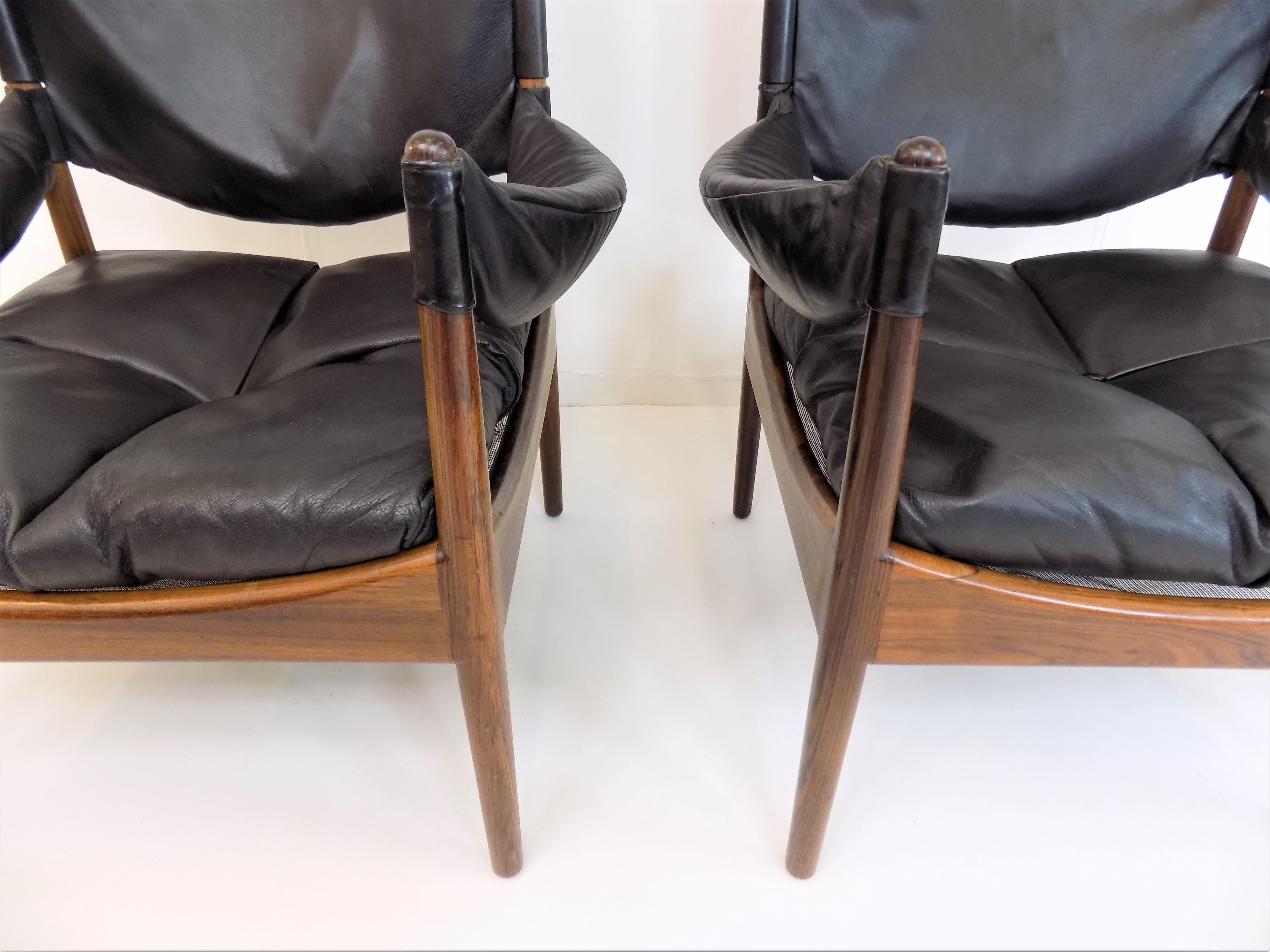 Kristian Vedel Set of 2 Modus Leather Chairs for Søren Willadsen 12
