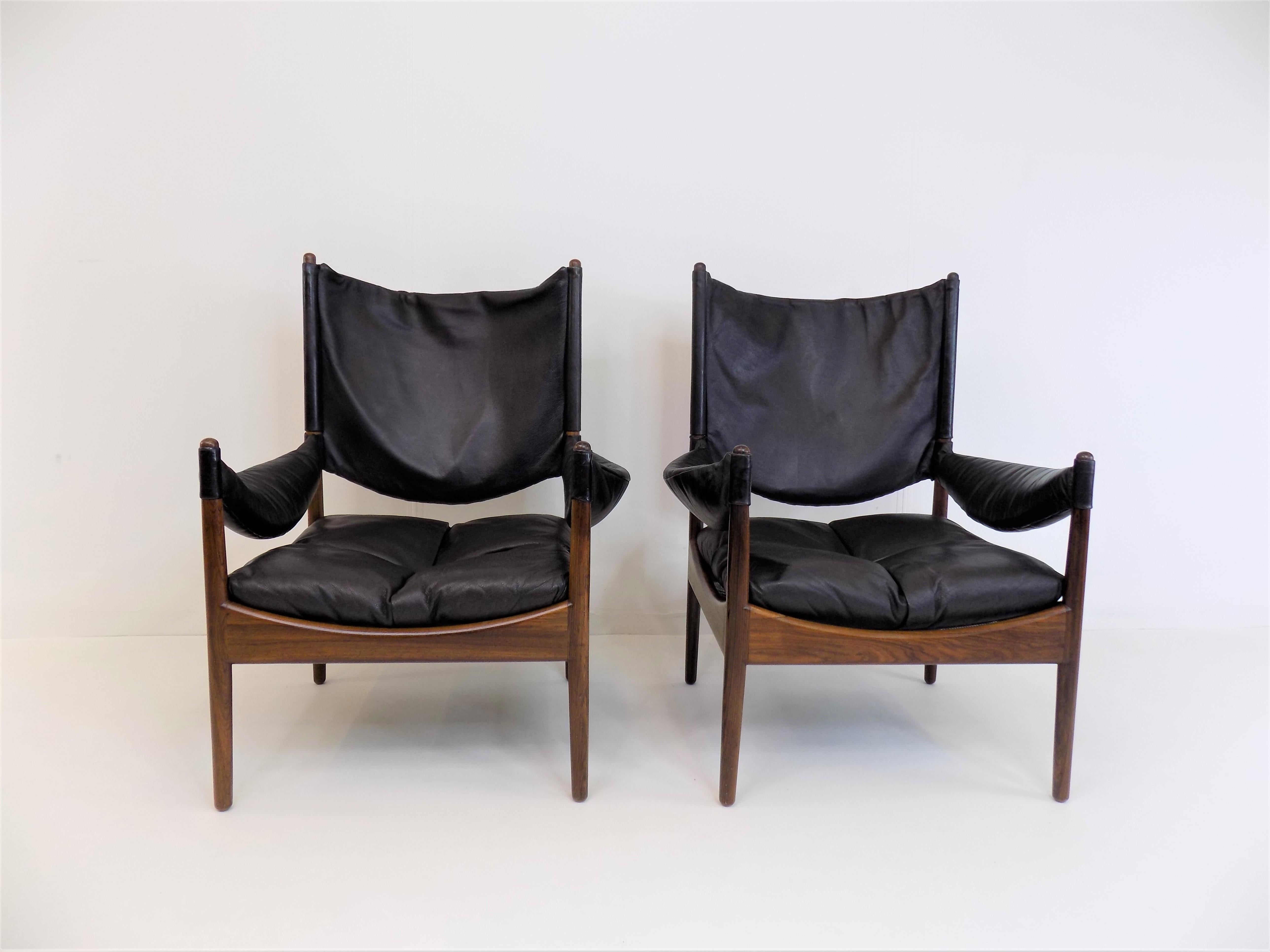 Kristian Vedel Set of 2 Modus Leather Chairs for Søren Willadsen 1