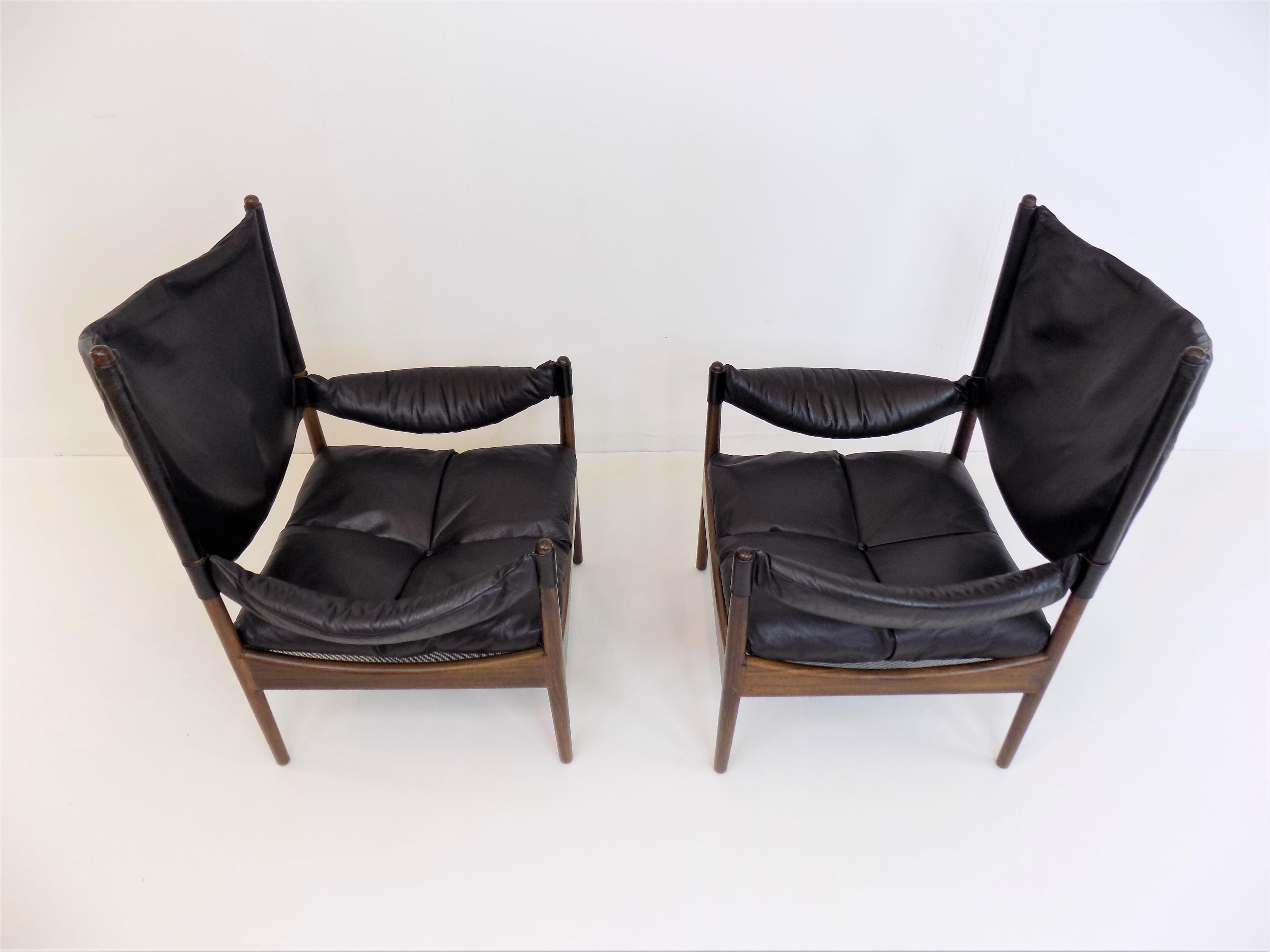 Kristian Vedel Set of 2 Modus Leather Chairs for Søren Willadsen 2