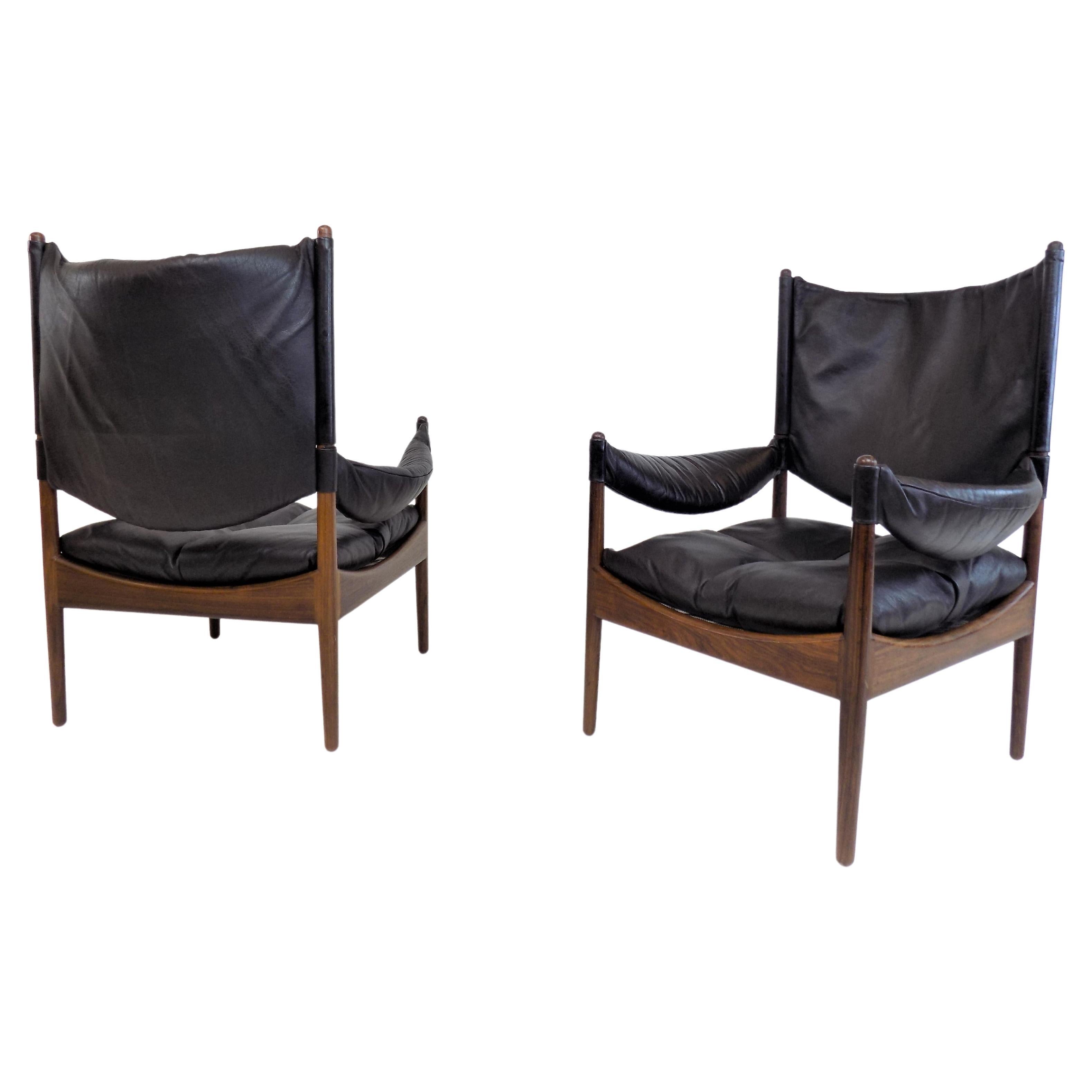Kristian Vedel Set of 2 Modus Leather Chairs for Søren Willadsen