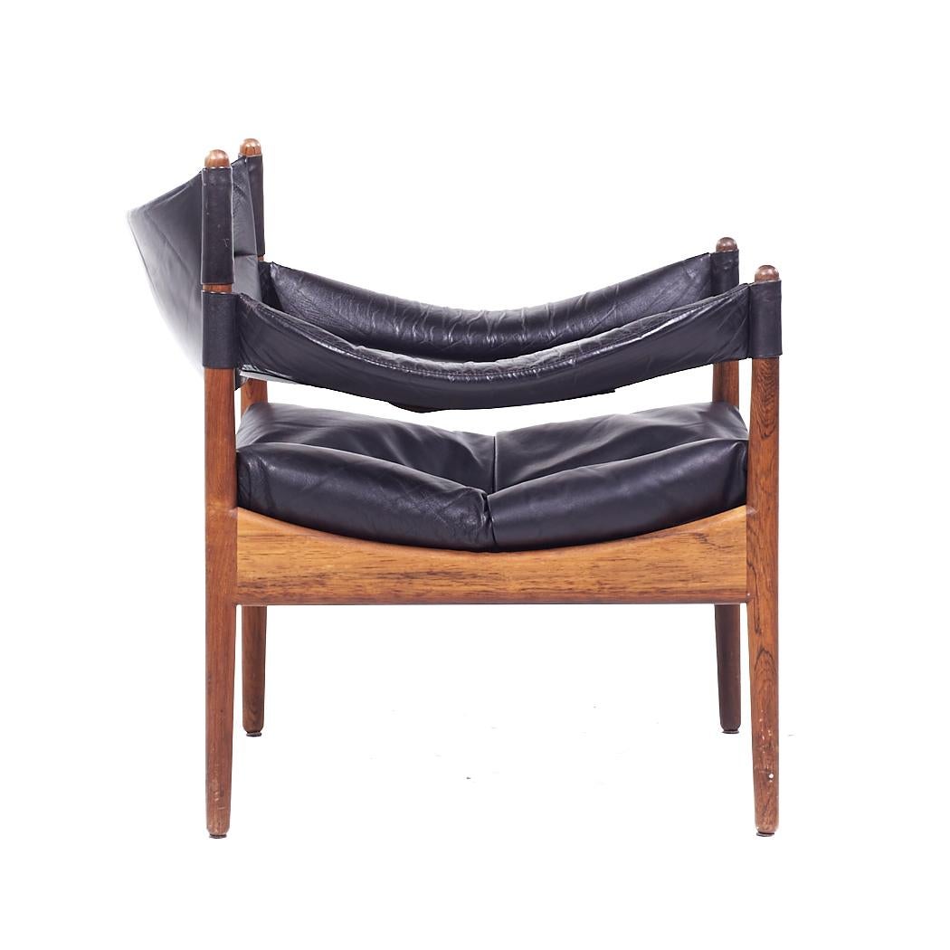 Kristian Vedel Willadsen Møbelfabrik Modus MCM Rosewood Leather Lounge Chairs For Sale 4