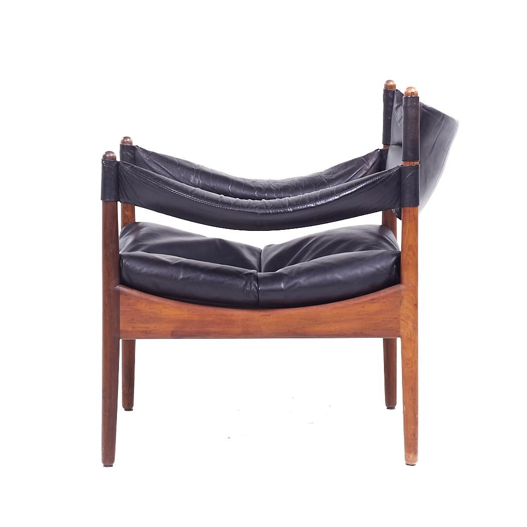 Kristian Vedel Willadsen Møbelfabrik Modus MCM Rosewood Leather Lounge Chairs For Sale 5