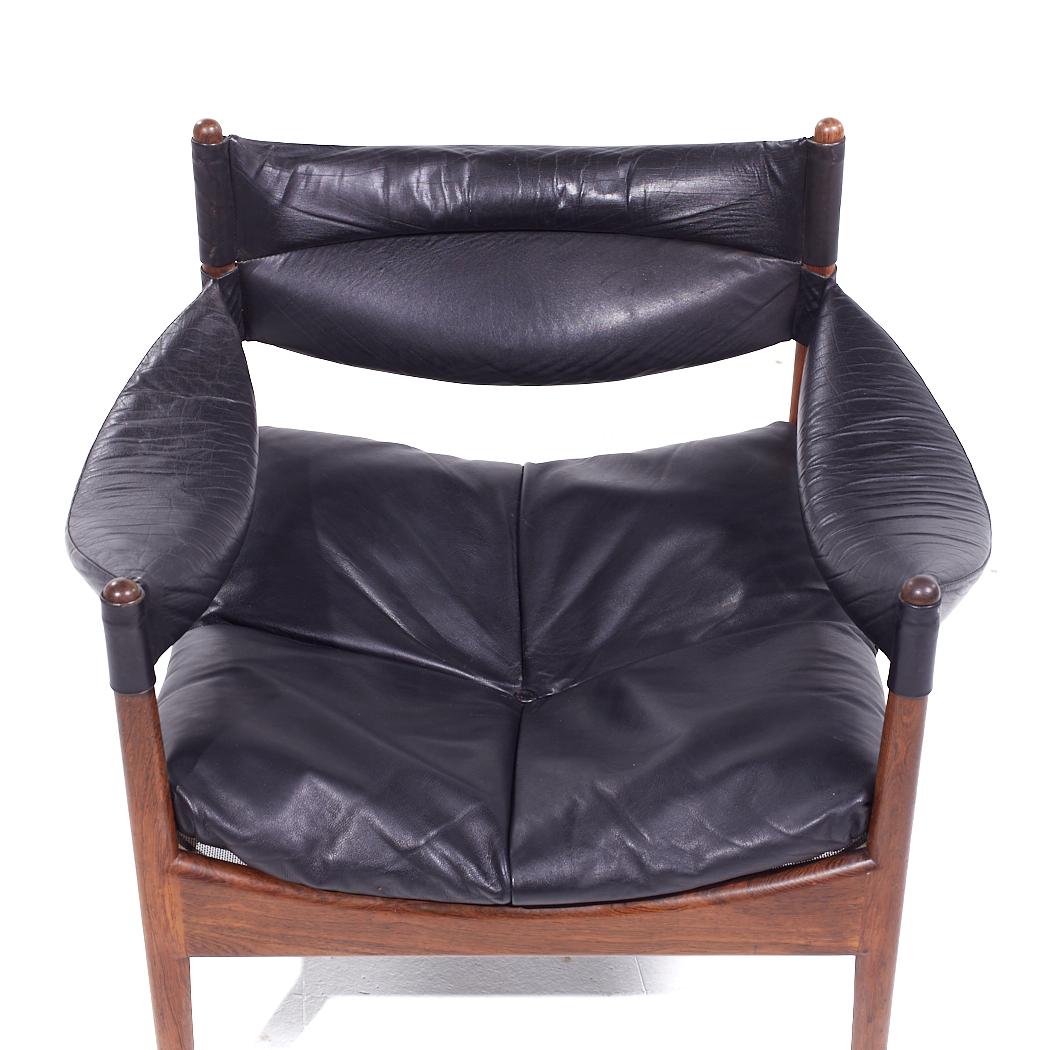 Kristian Vedel Willadsen Møbelfabrik Modus MCM Rosewood Leather Lounge Chairs For Sale 6