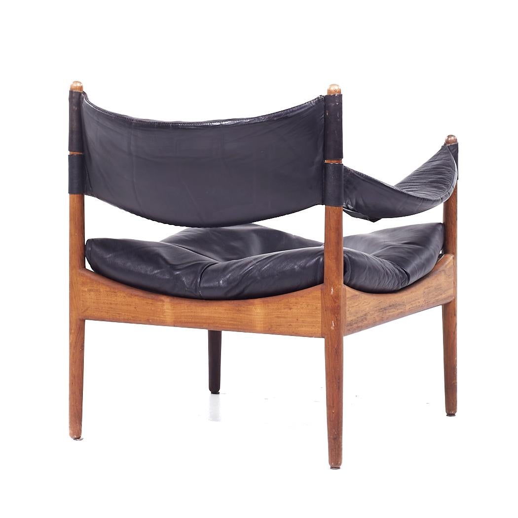 Kristian Vedel Willadsen Møbelfabrik Modus MCM Rosewood Leather Lounge Chairs For Sale 1