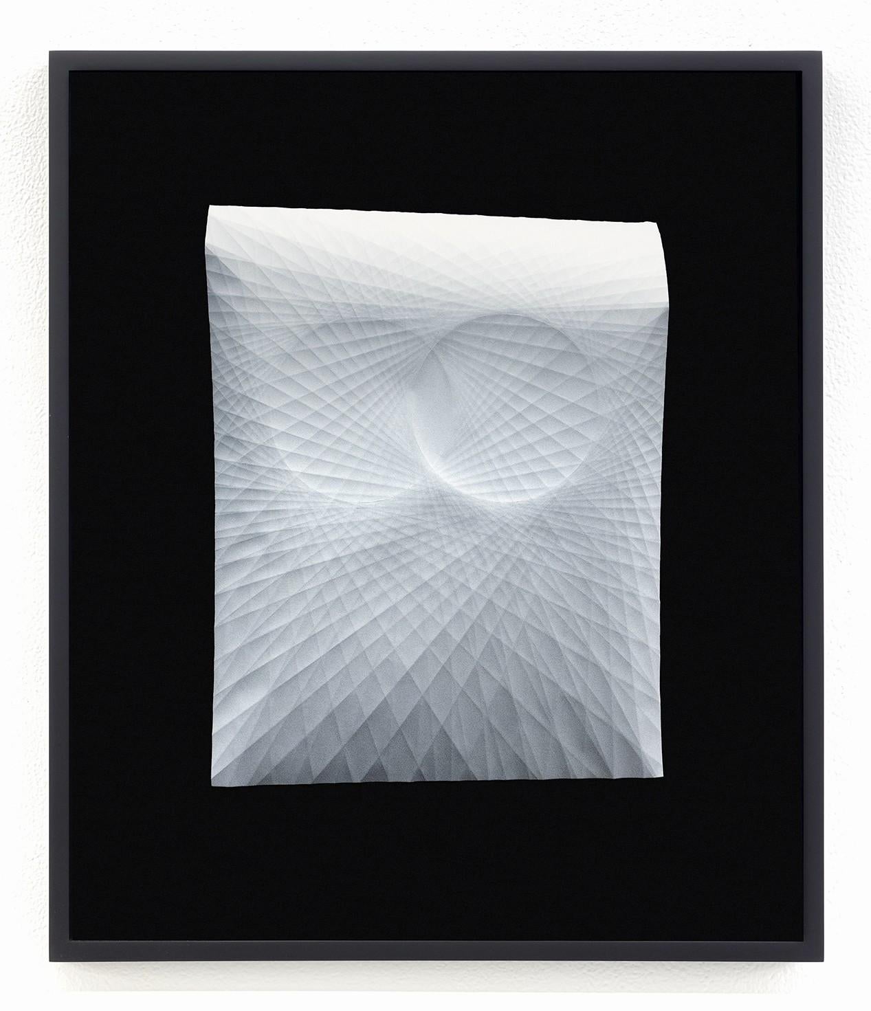 Kristiina Lahde Abstract Print - Contemporary Framed Inkjet Print Geometry Space Light Shadow Circle Line