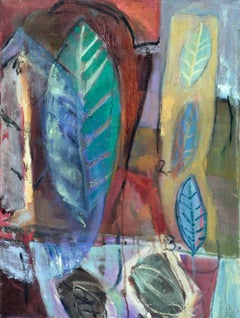 Abstract Expressionist Leaves - San Francisco School in Oil on Canvas