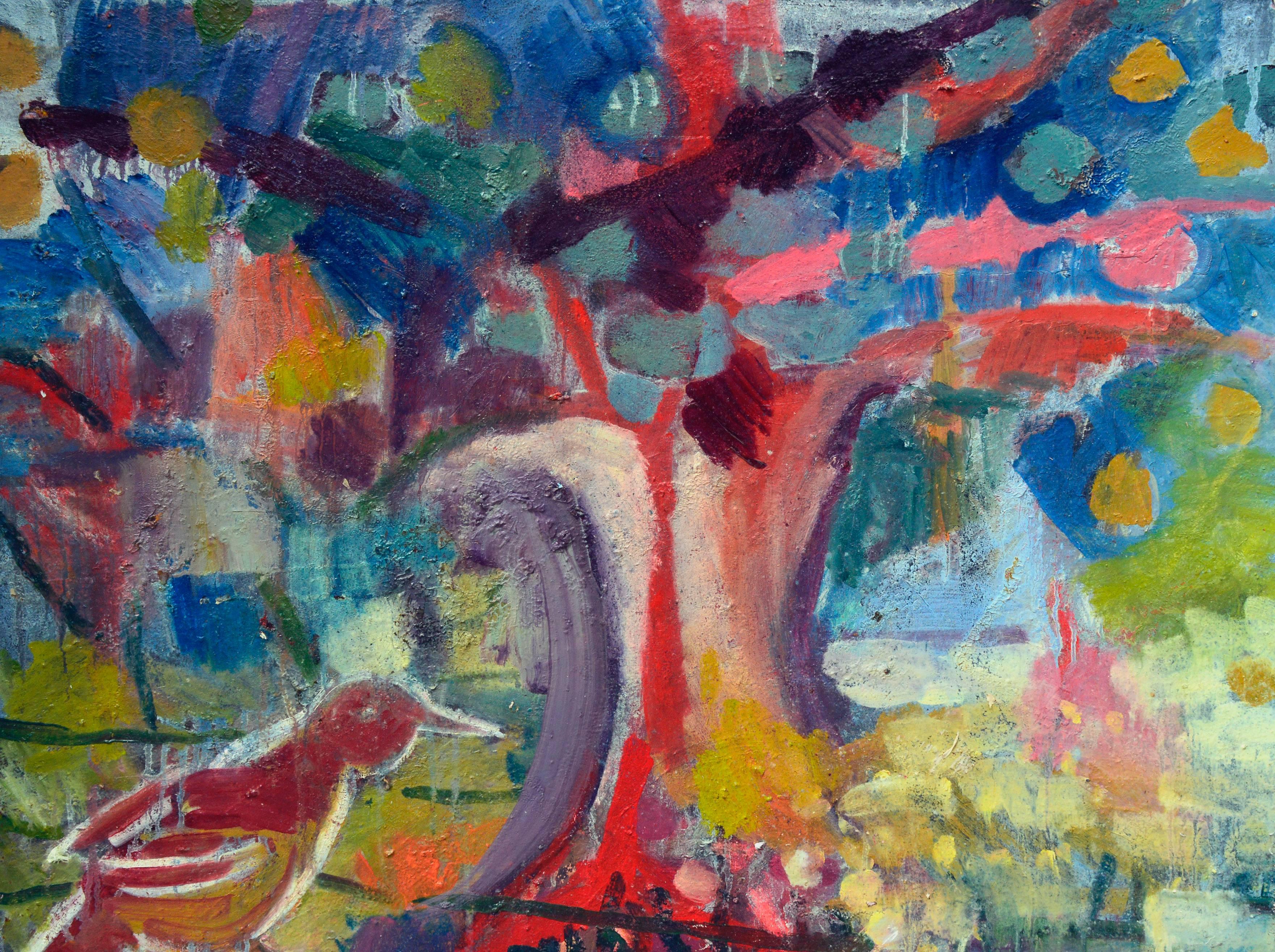 "Empty Nest" Fauviste contemporain à l'huile sur toile, signé