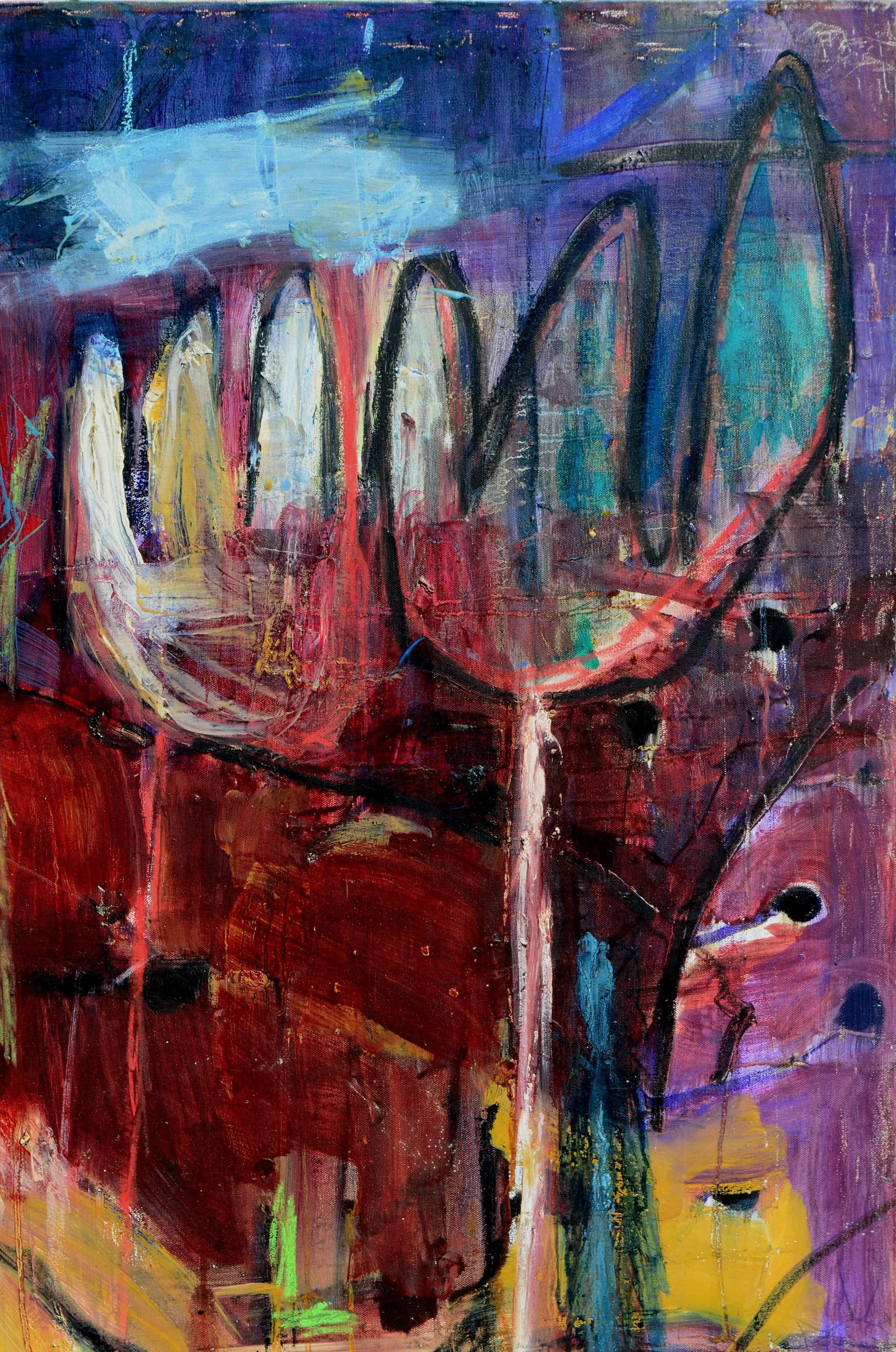 Paesaggio astratto espressionista del cortile anteriore - Painting Neoespressionismo di Kristin Cohen