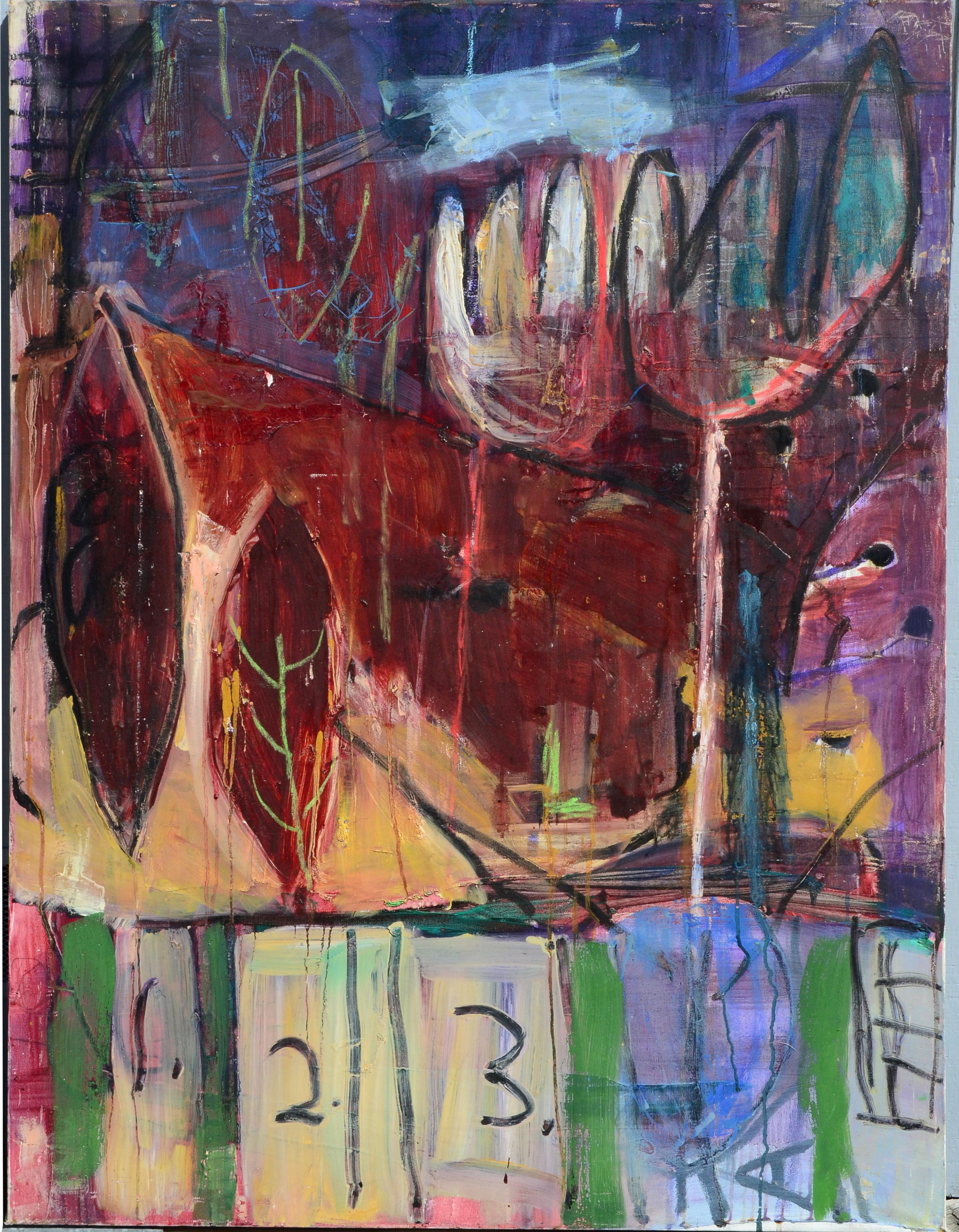 Paysage expressionniste abstrait du Yard