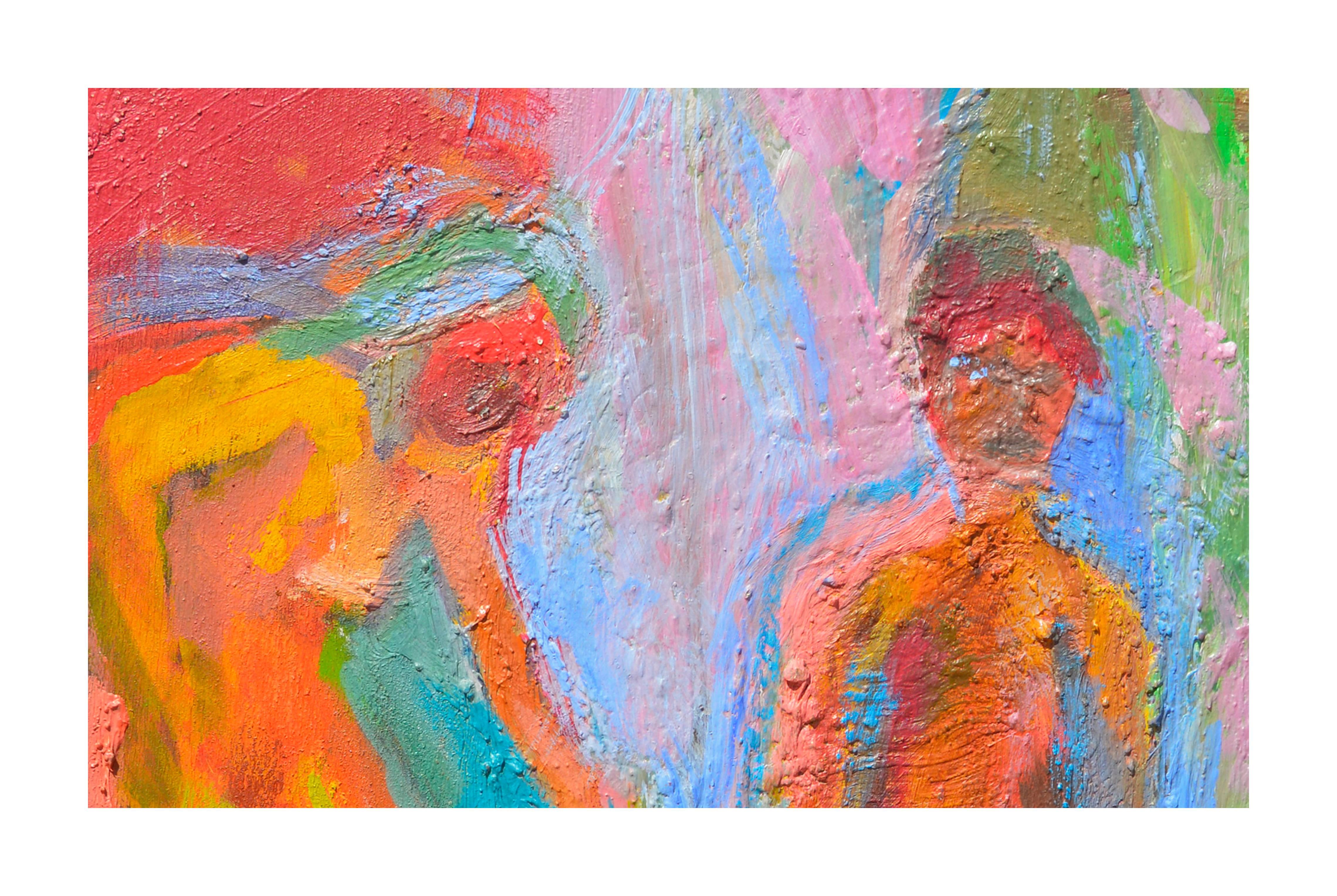 Bagno di mattina - Espressionismo astratto in olio su tavola - Painting di Kristin Cohen