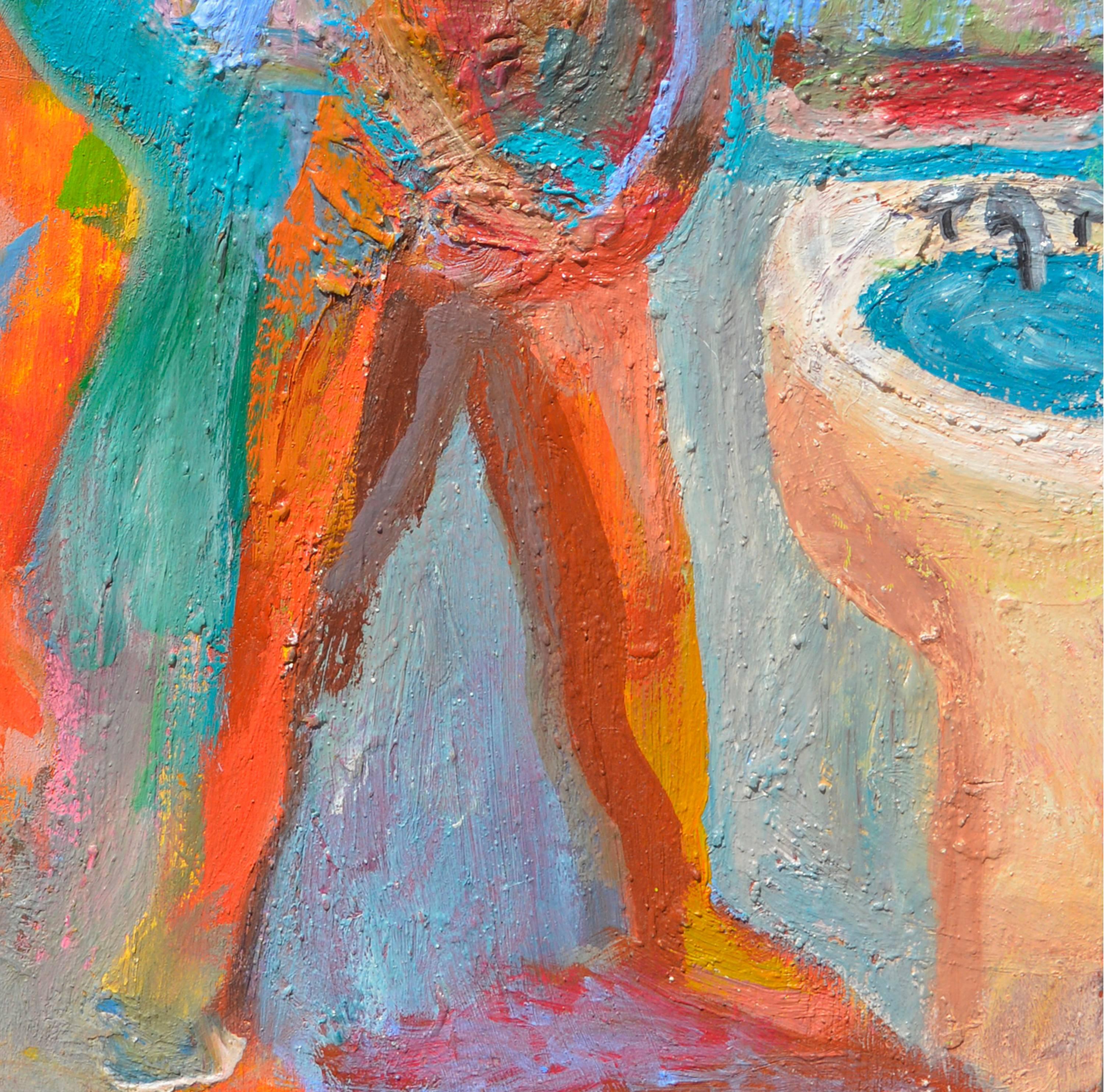 Bagno di mattina - Espressionismo astratto in olio su tavola - Painting Fauvismo di Kristin Cohen