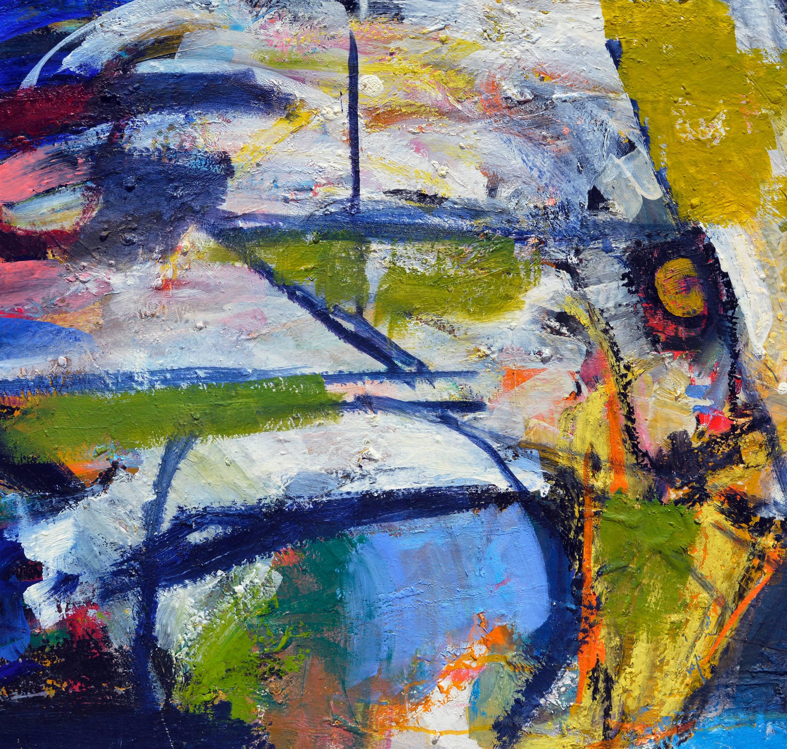 Promessa di primavera Aquila San Francisco Olio astratto espressionista su tela - Painting di Kristin Cohen