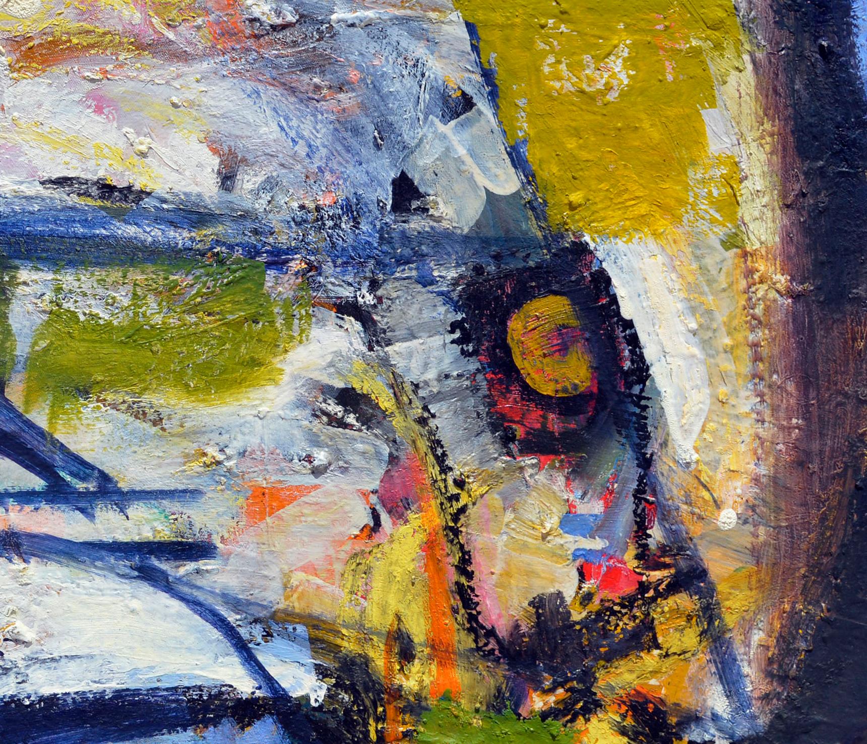 Promessa di primavera Aquila San Francisco Olio astratto espressionista su tela - Abstract Painting Grigio di Kristin Cohen
