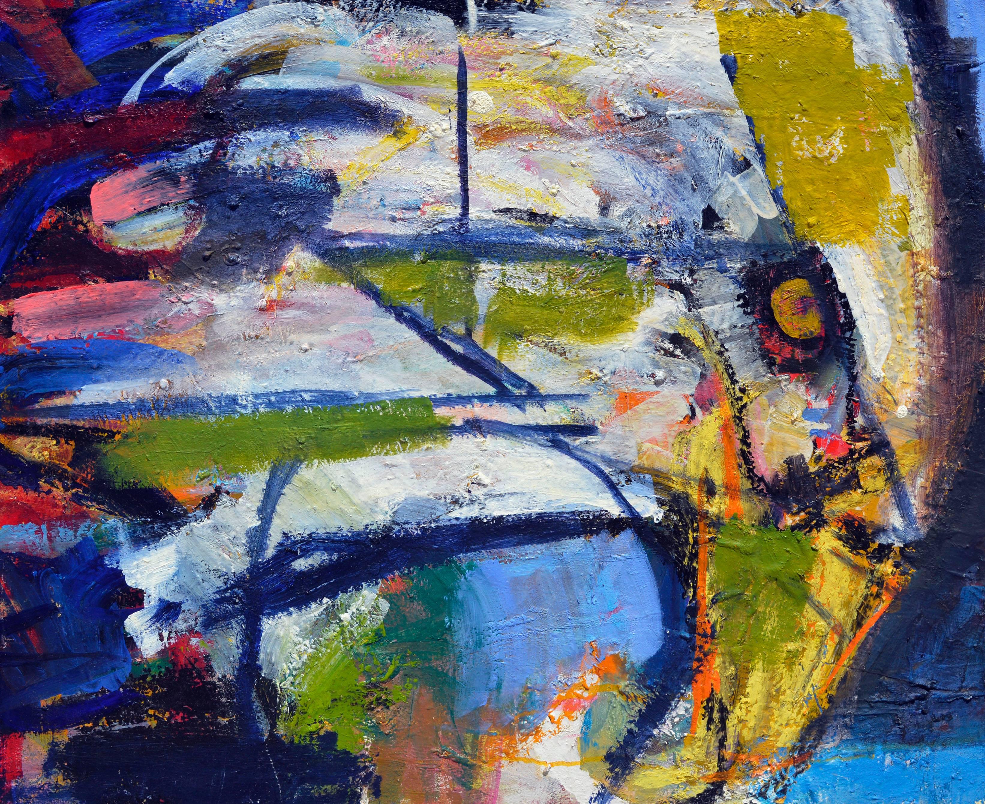 Abstract Painting di Kristin Cohen - Promessa di primavera Aquila San Francisco Olio astratto espressionista su tela
