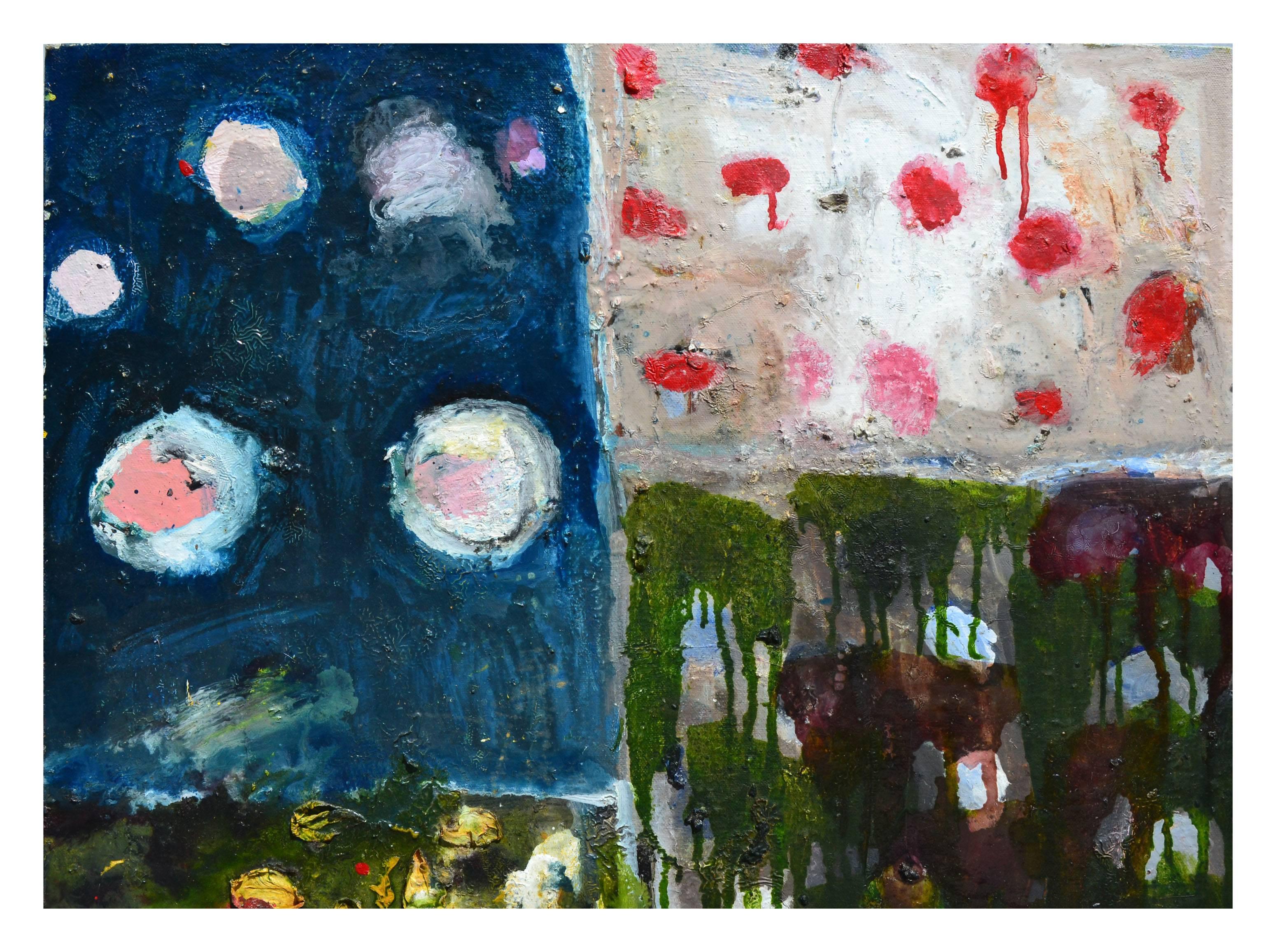 Quadranti con petali di fiori - Impressionista astratto della Scuola di San Francisco - Painting di Kristin Cohen