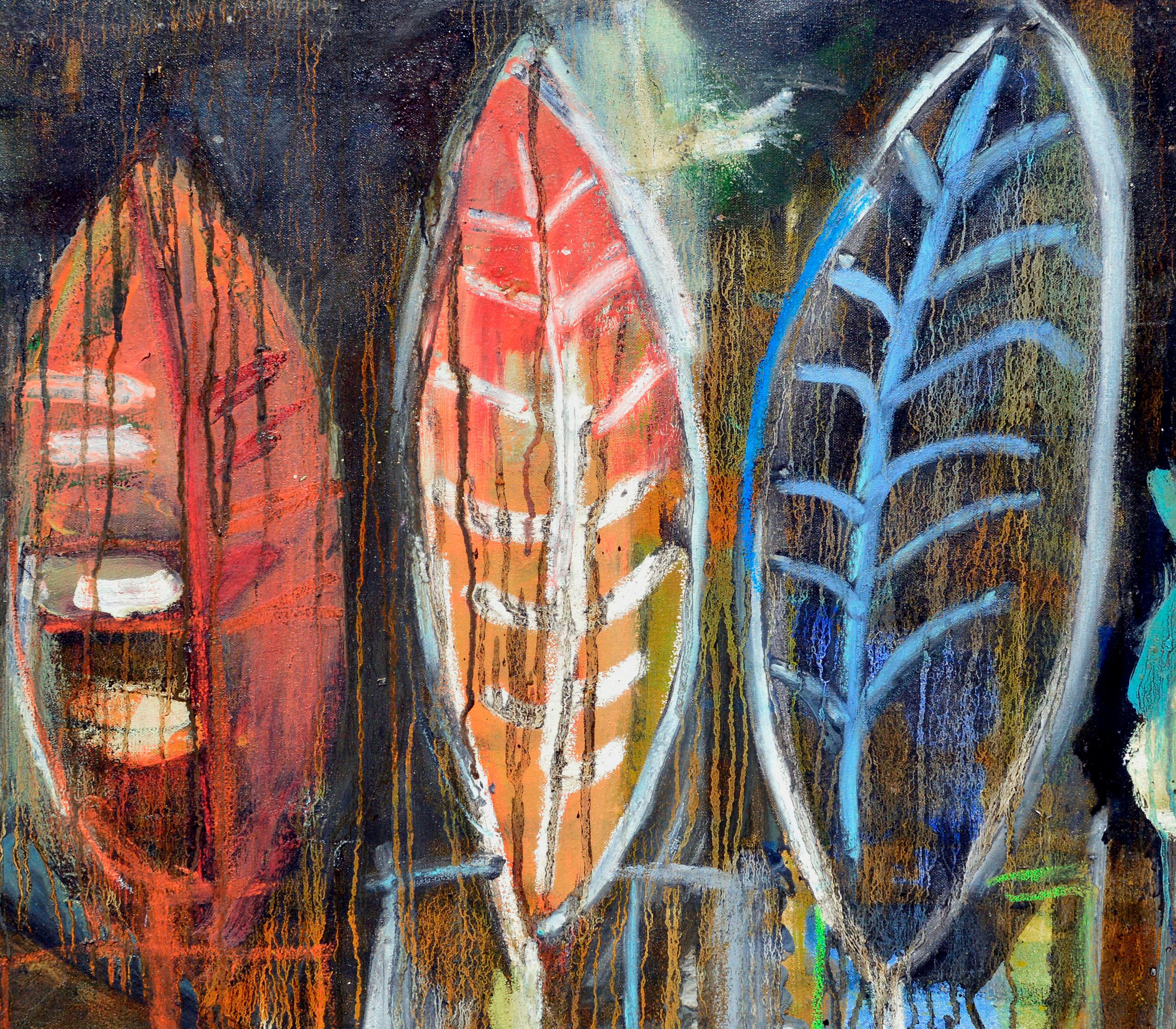 Tre misteri dell'artista espressionista astratta californiana Kristin Cohen (americana, nata nel 1963). Intitolato 