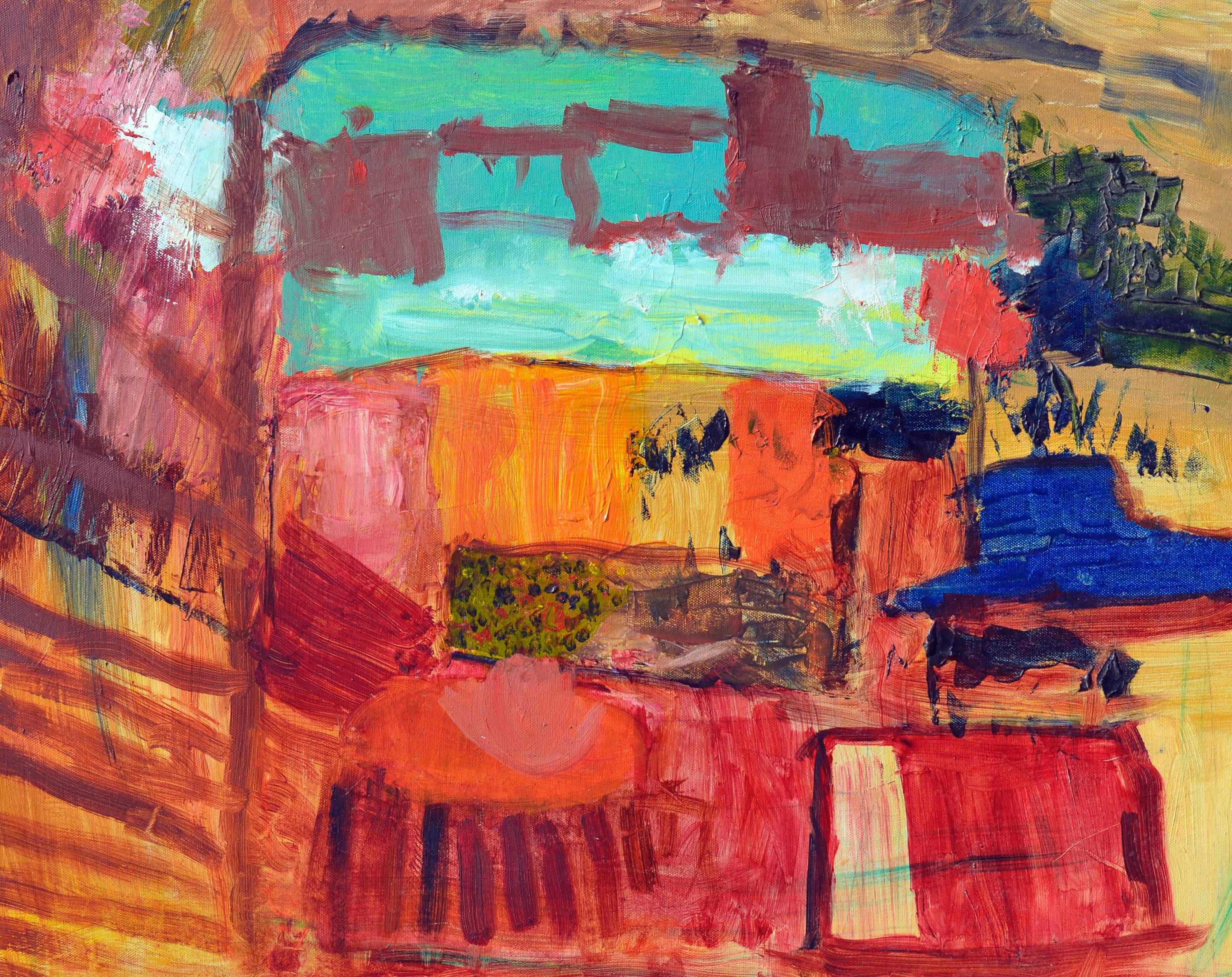 Composizione astratta vintage - Scuola di San Francisco in olio su tela - Painting di Kristin Cohen