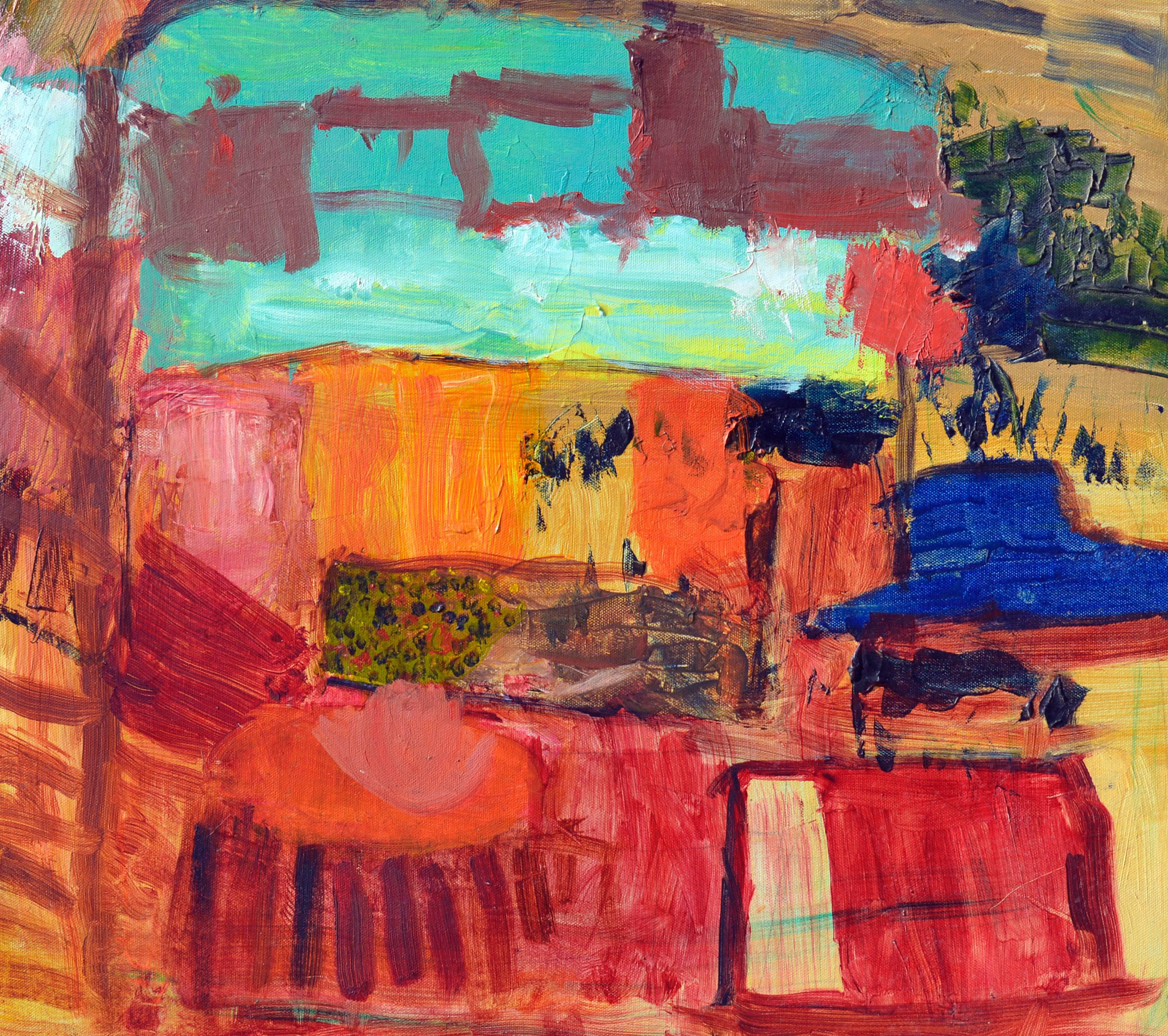 Composizione astratta vintage - Scuola di San Francisco in olio su tela - Painting Espressionismo astratto di Kristin Cohen