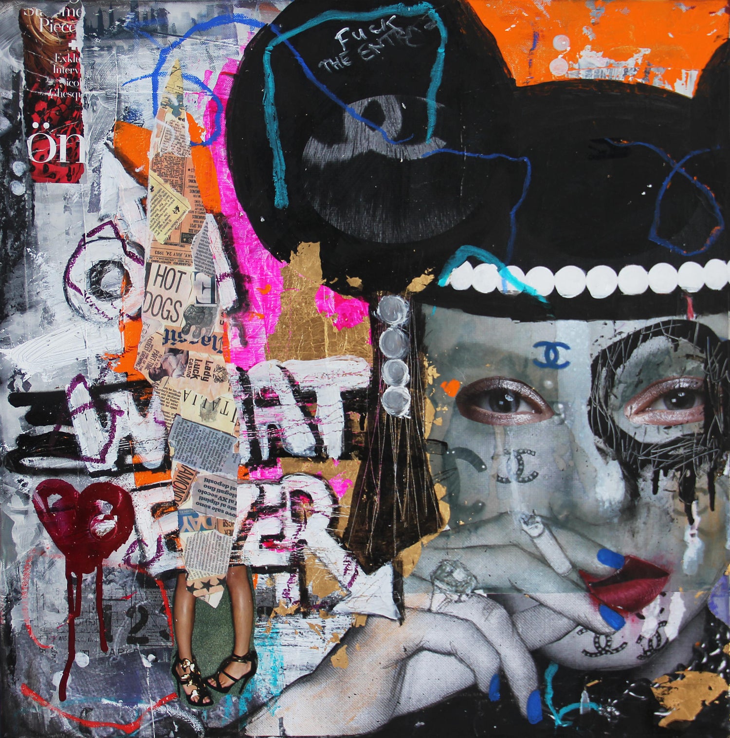 Kristin Kossi Nr 19 Covid Joker Expressive Joker Painting Contemporary Pop Art Chanel For Sale At 1stdibs