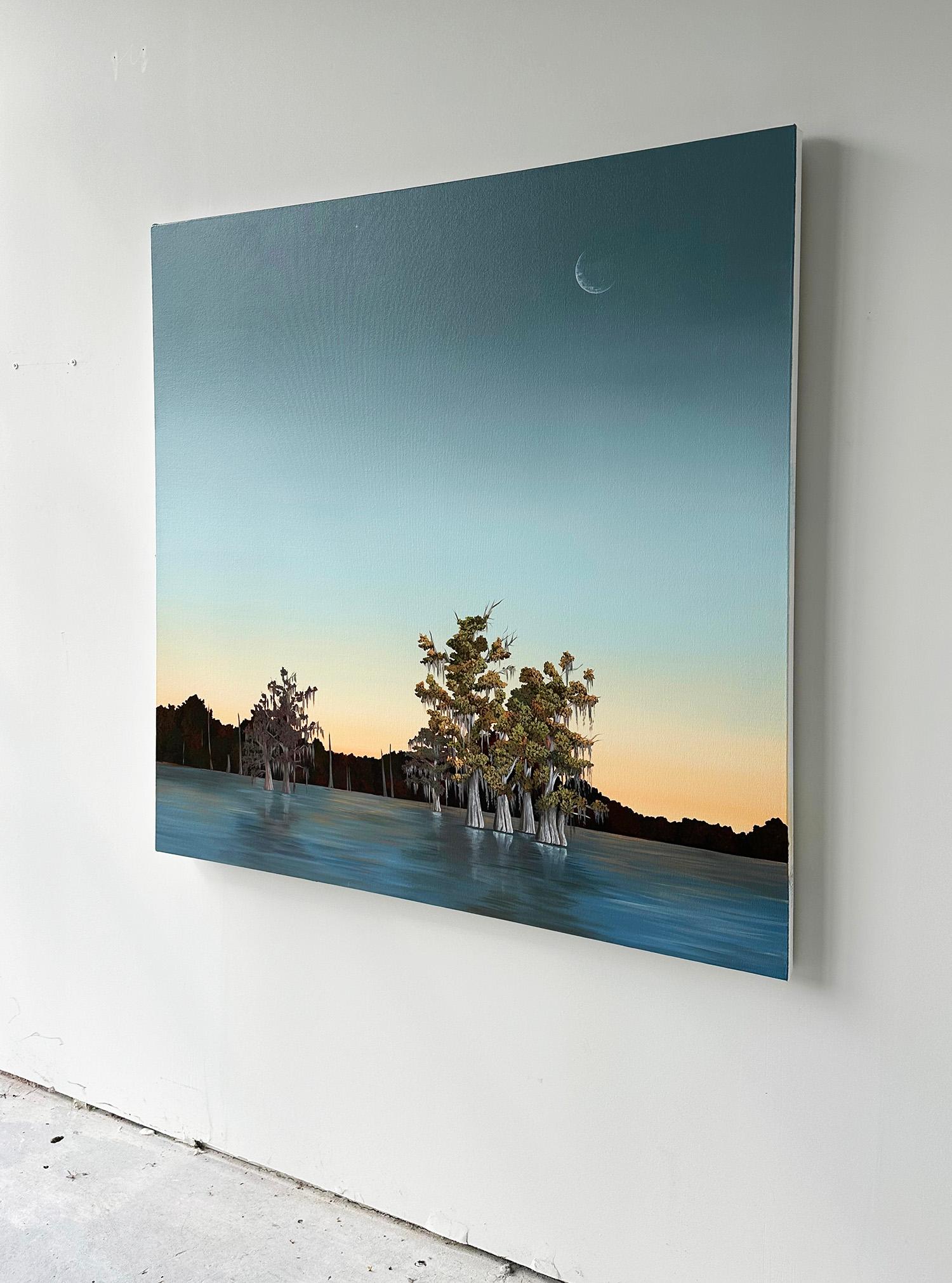 „Bayou-Mond“ -- Landschaftsgemälde von Kristin Moore, 2024 im Angebot 1