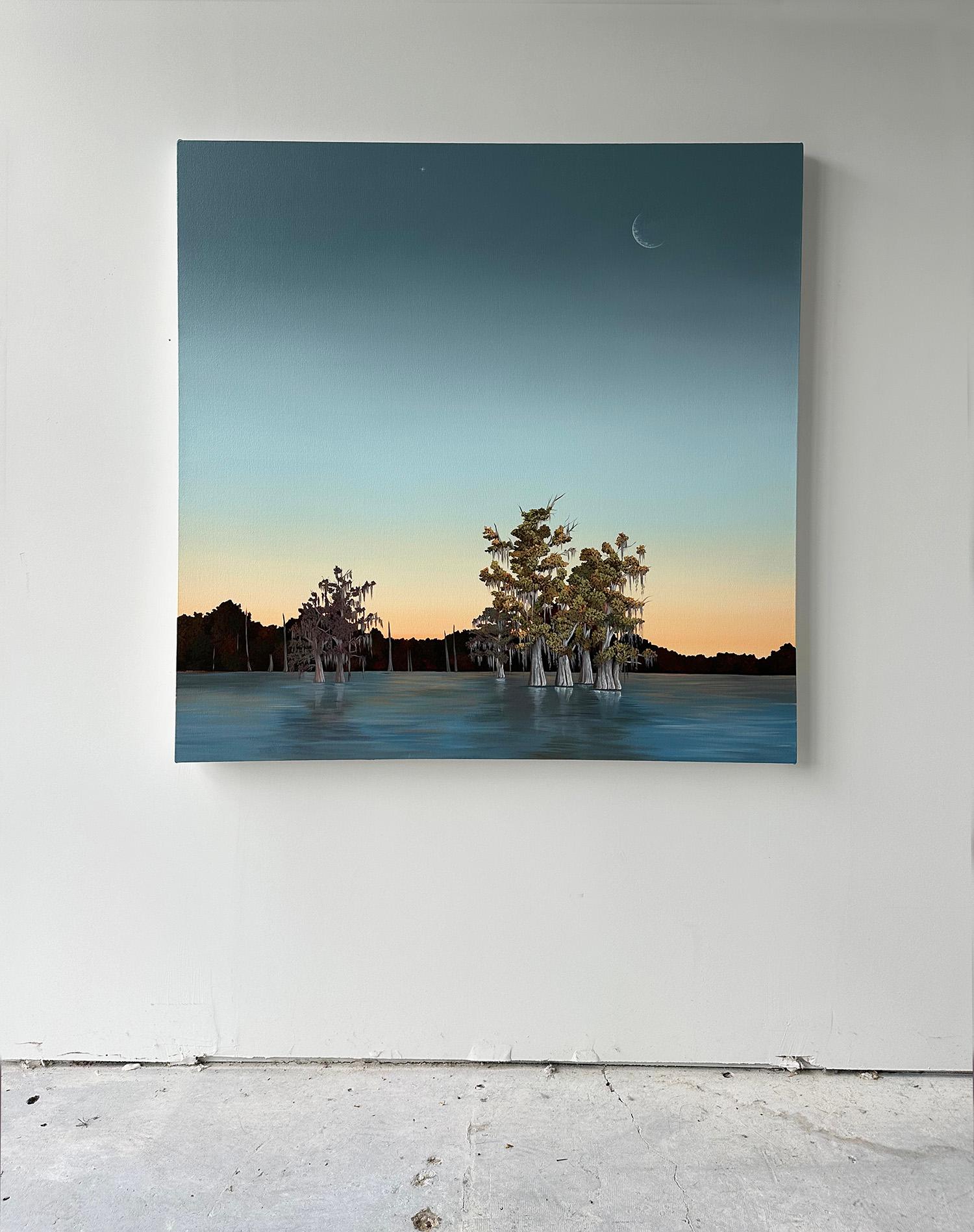 „Bayou-Mond“ -- Landschaftsgemälde von Kristin Moore, 2024 im Angebot 4