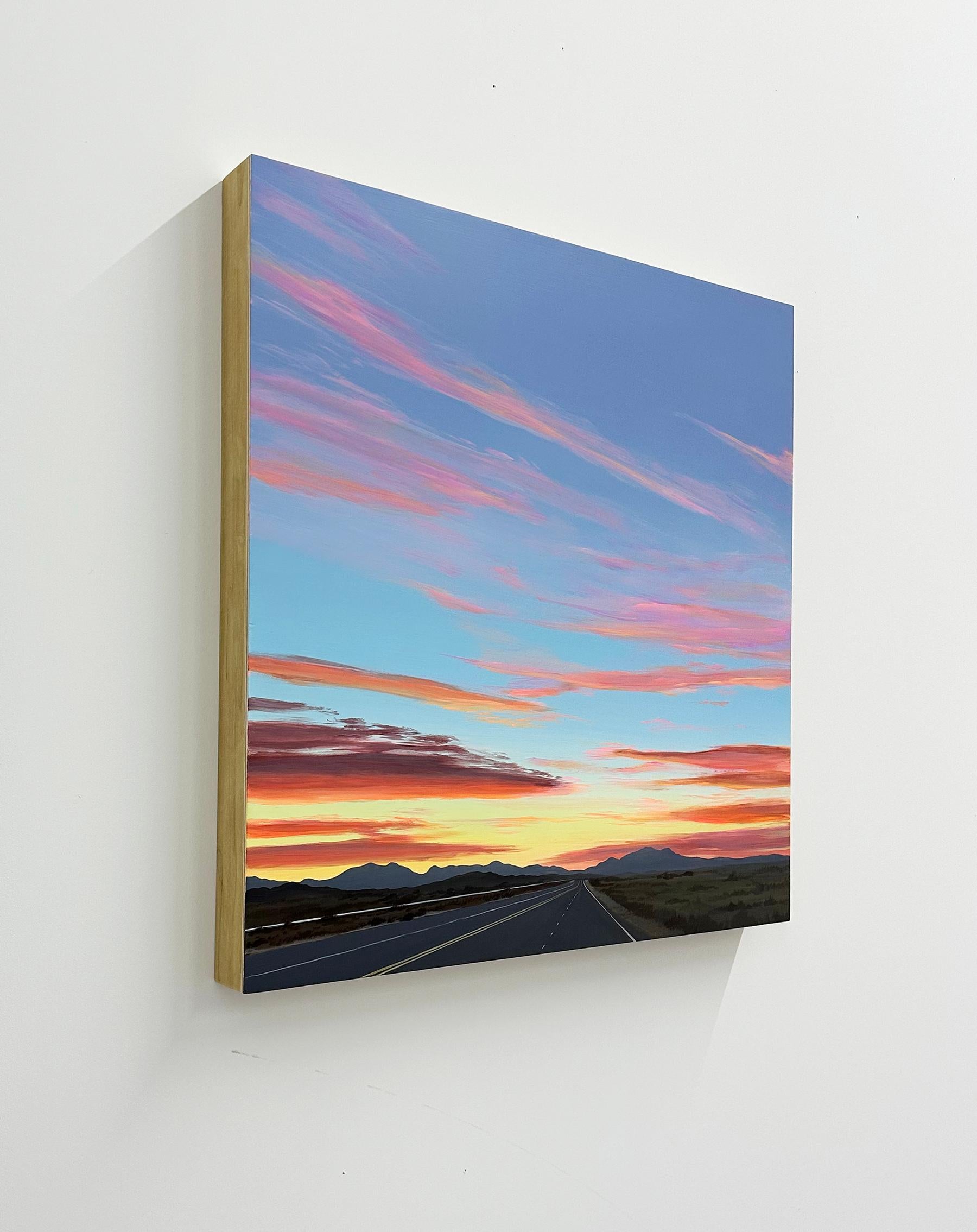 Highway 90 Sunrise (Marfa) - Contemporary Painting by Kristin Moore