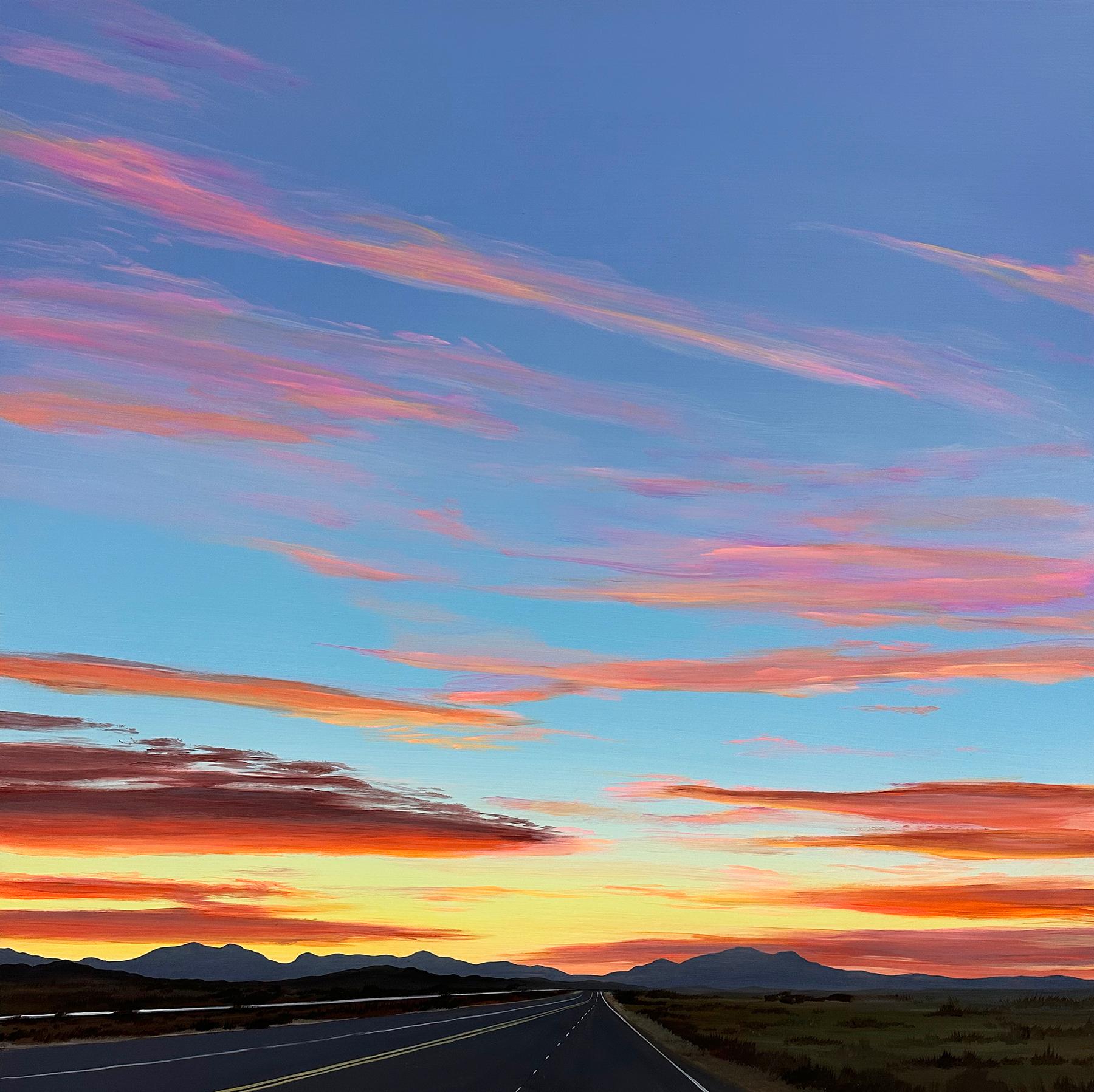 Kristin Moore Landscape Painting - Highway 90 Sunrise (Marfa)