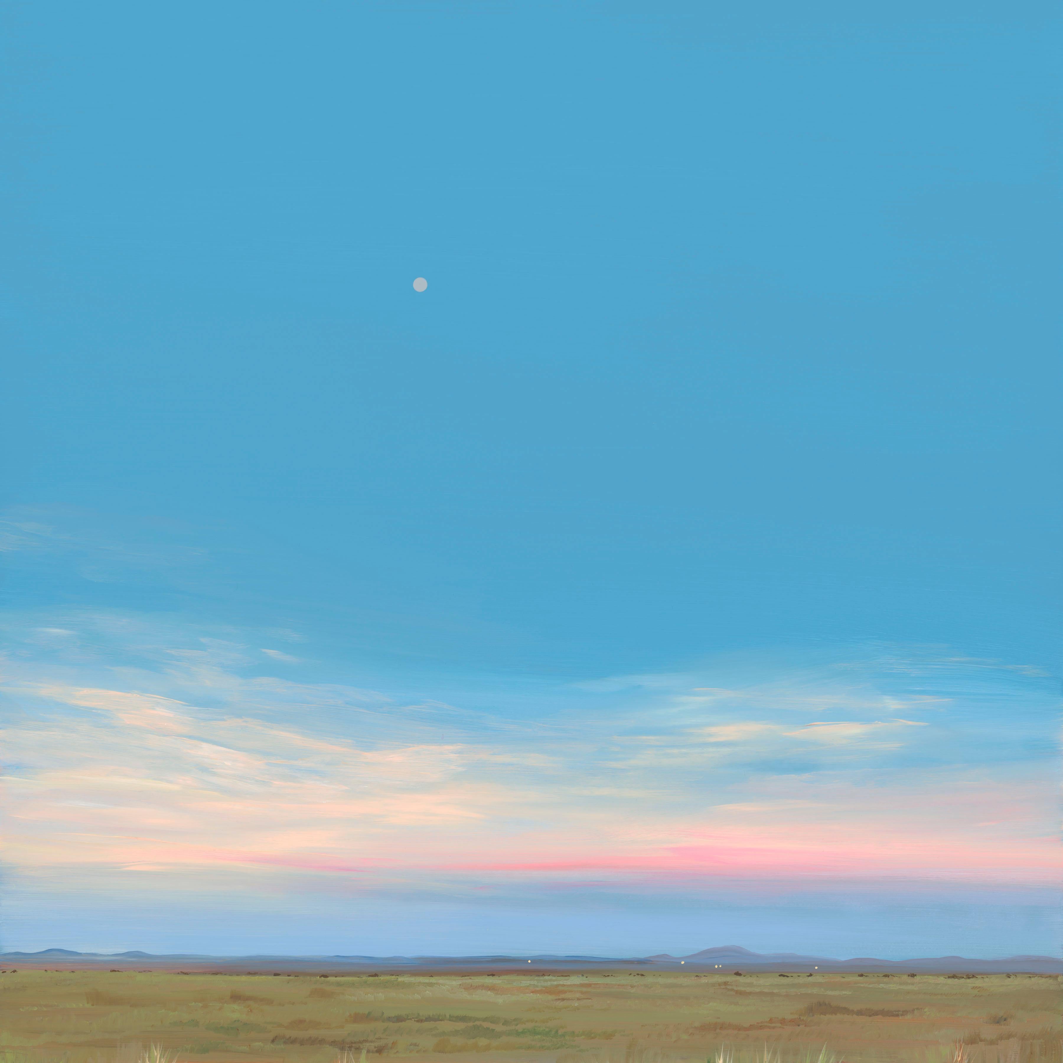 Marfa Moonrise - Painting by Kristin Moore