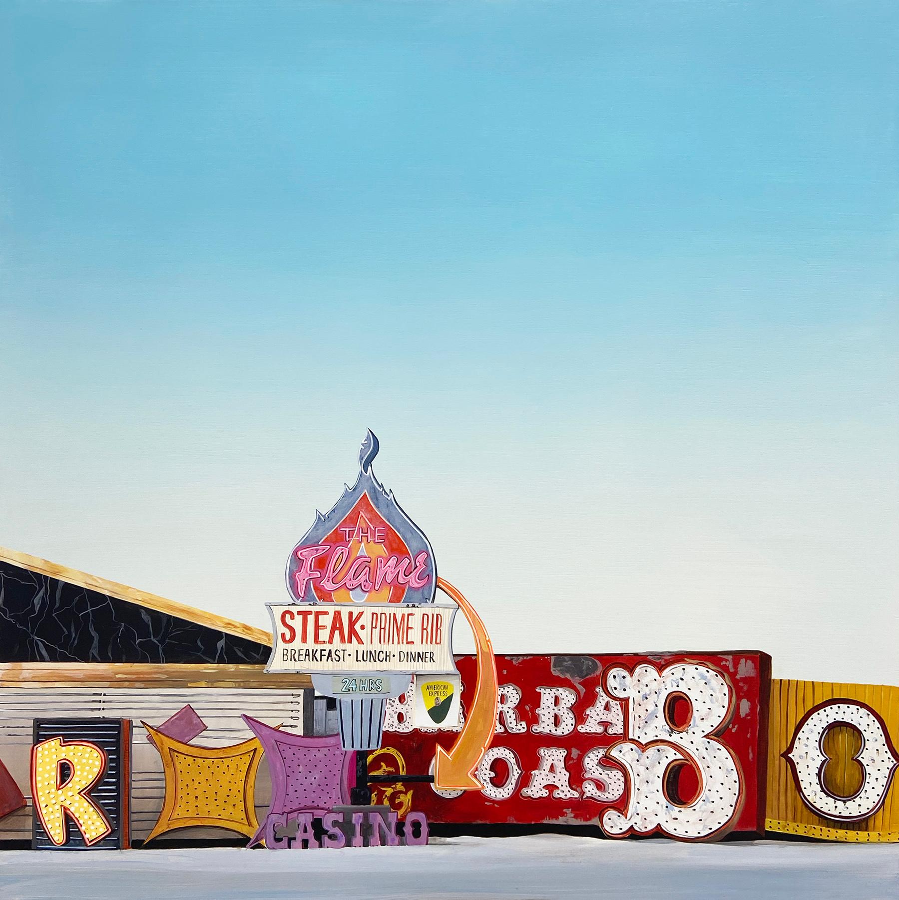 Neon Boneyard (The Flame) - Painting by Kristin Moore