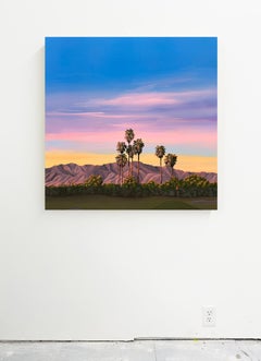 "Palm Springs Golf Course (Sunset)" -- Acrylic Painting by Kristin Moore, 2024