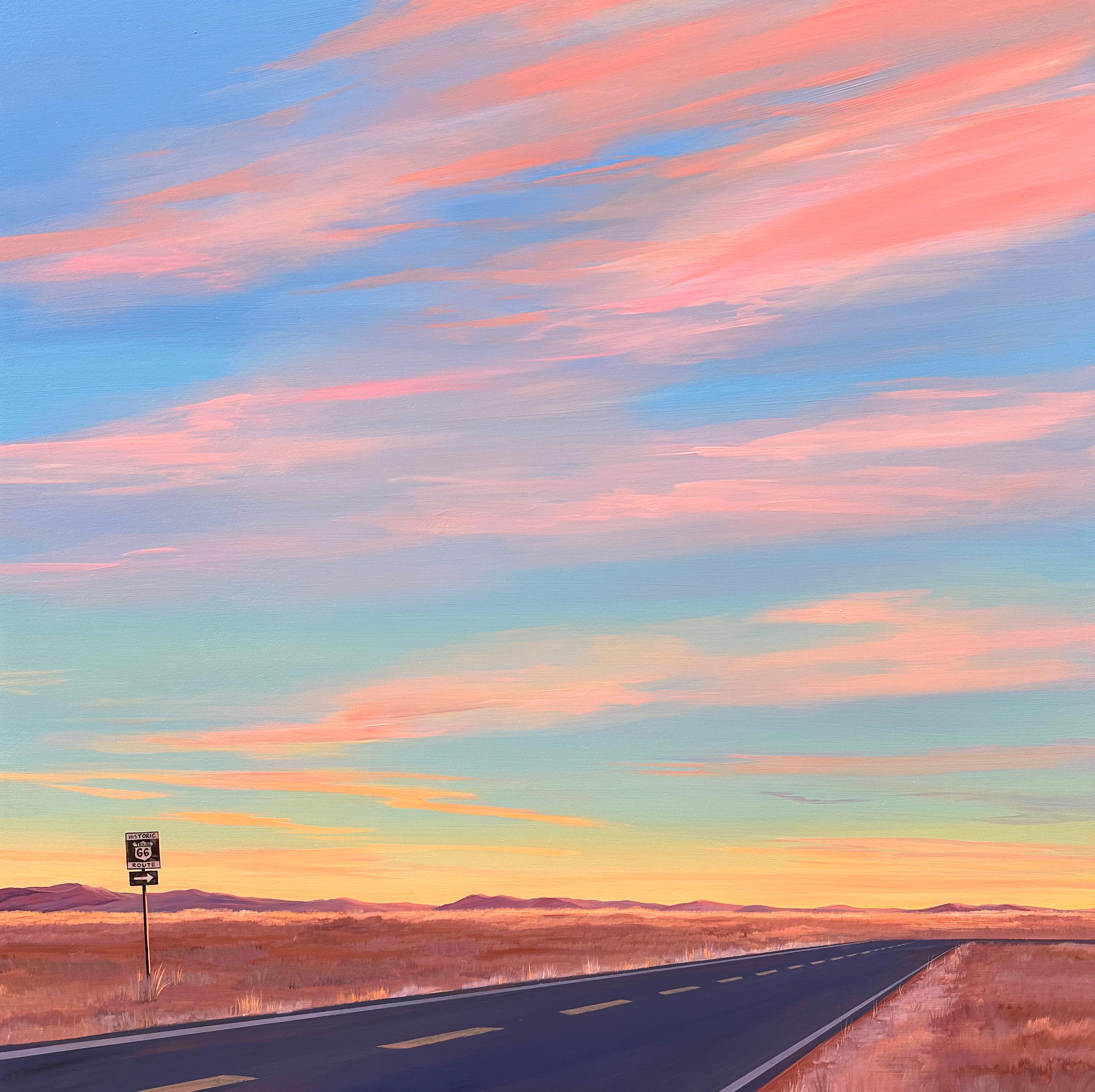Route 66 (Golden Hour) - Painting de Kristin Moore