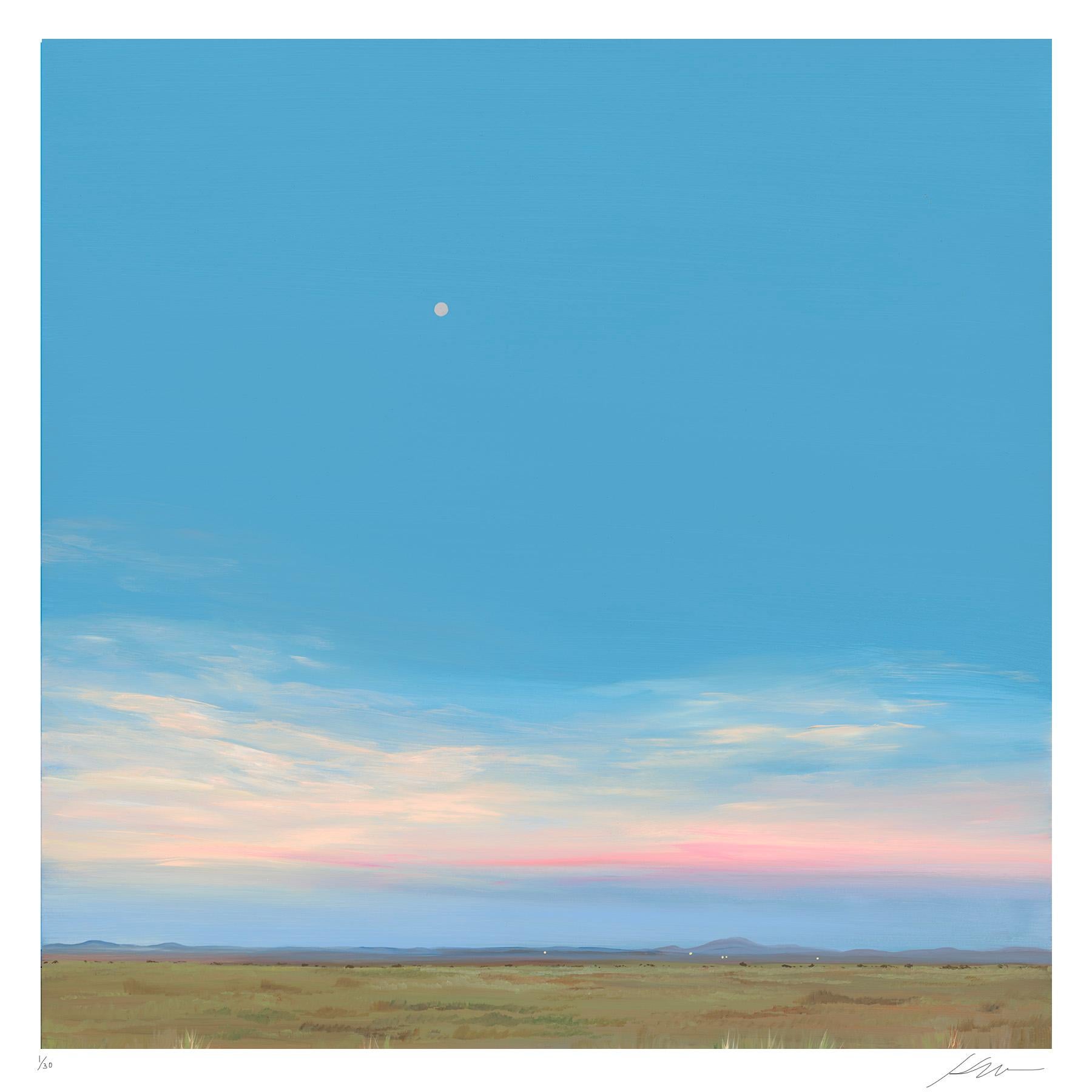 Landscape Print Kristin Moore - Lever de lune à Marfa