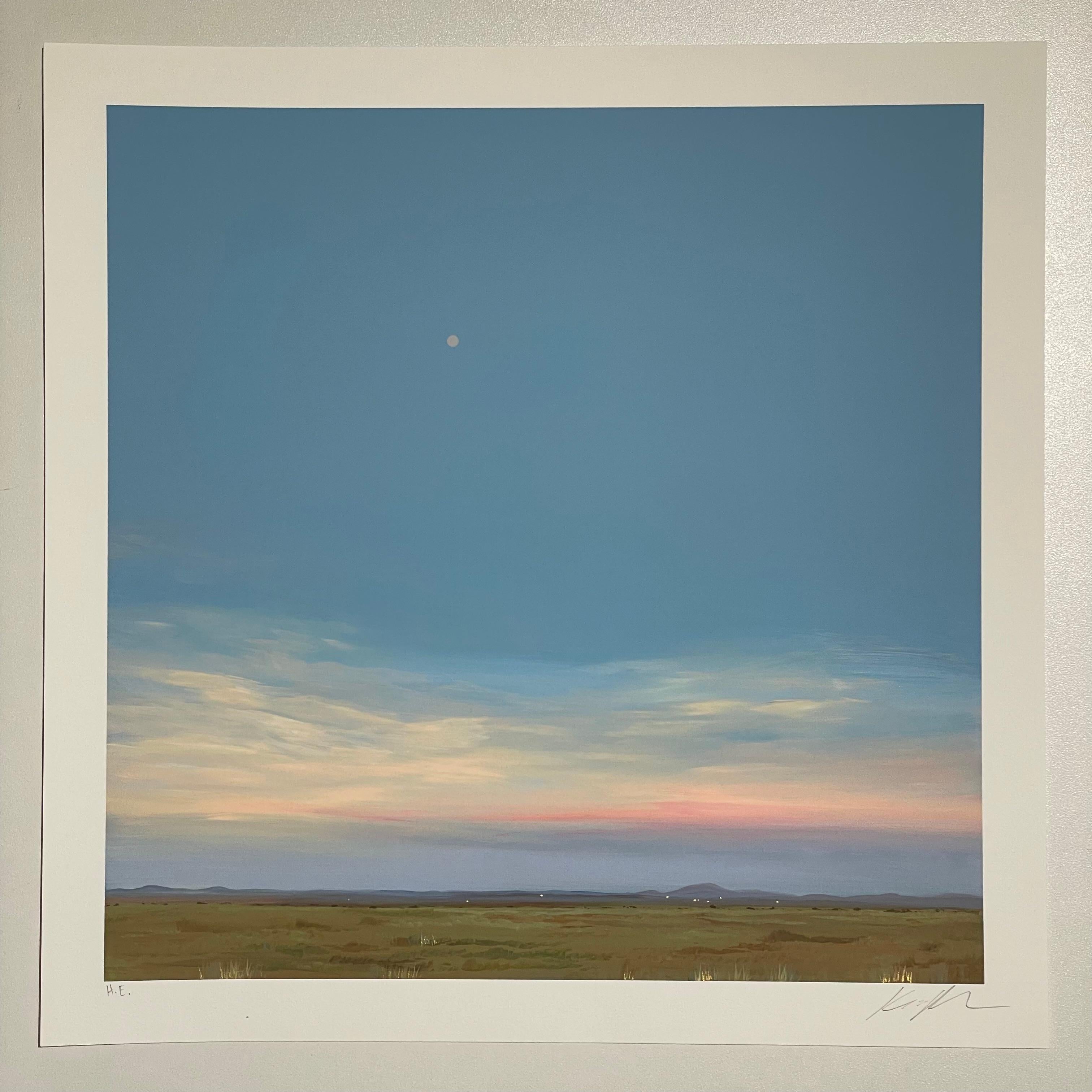 Marfa Mondaufgang [Handverziert] (Zeitgenössisch), Painting, von Kristin Moore