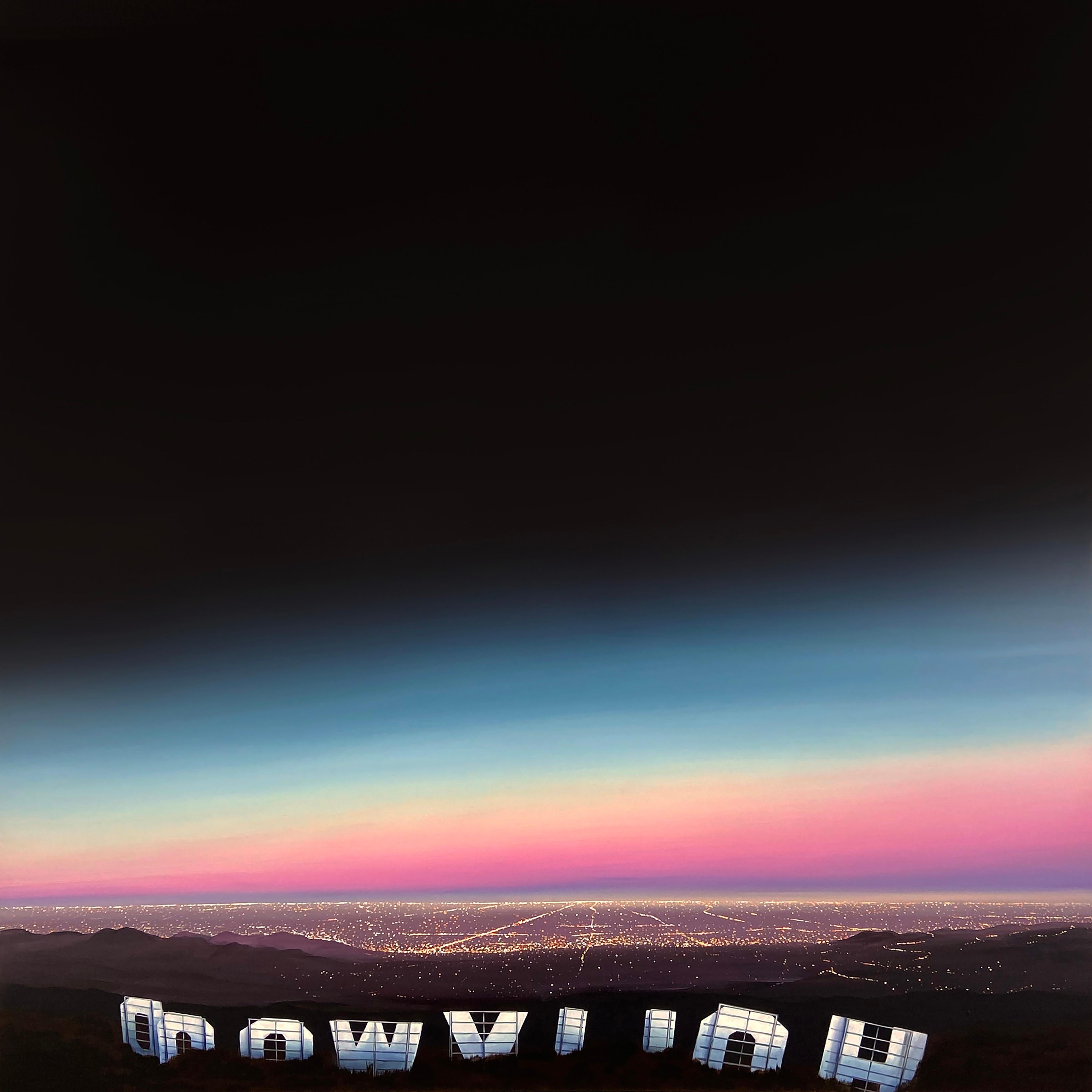 Over the Hollywood Hills and Far Away - Painting by Kristin Moore