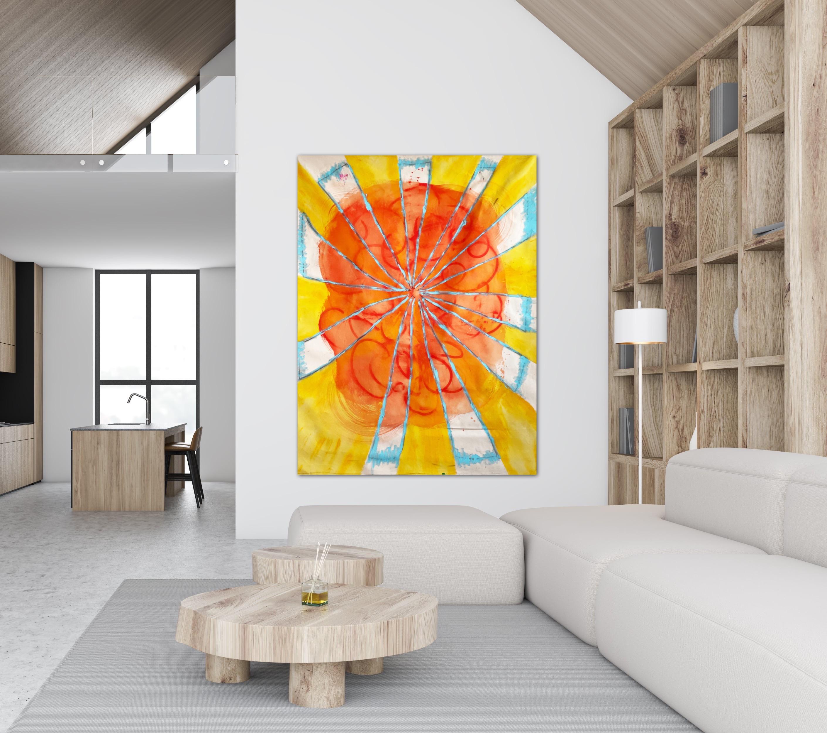 Il sole splenderà su di te - Abstract Painting Arancia di Kristin Romberg
