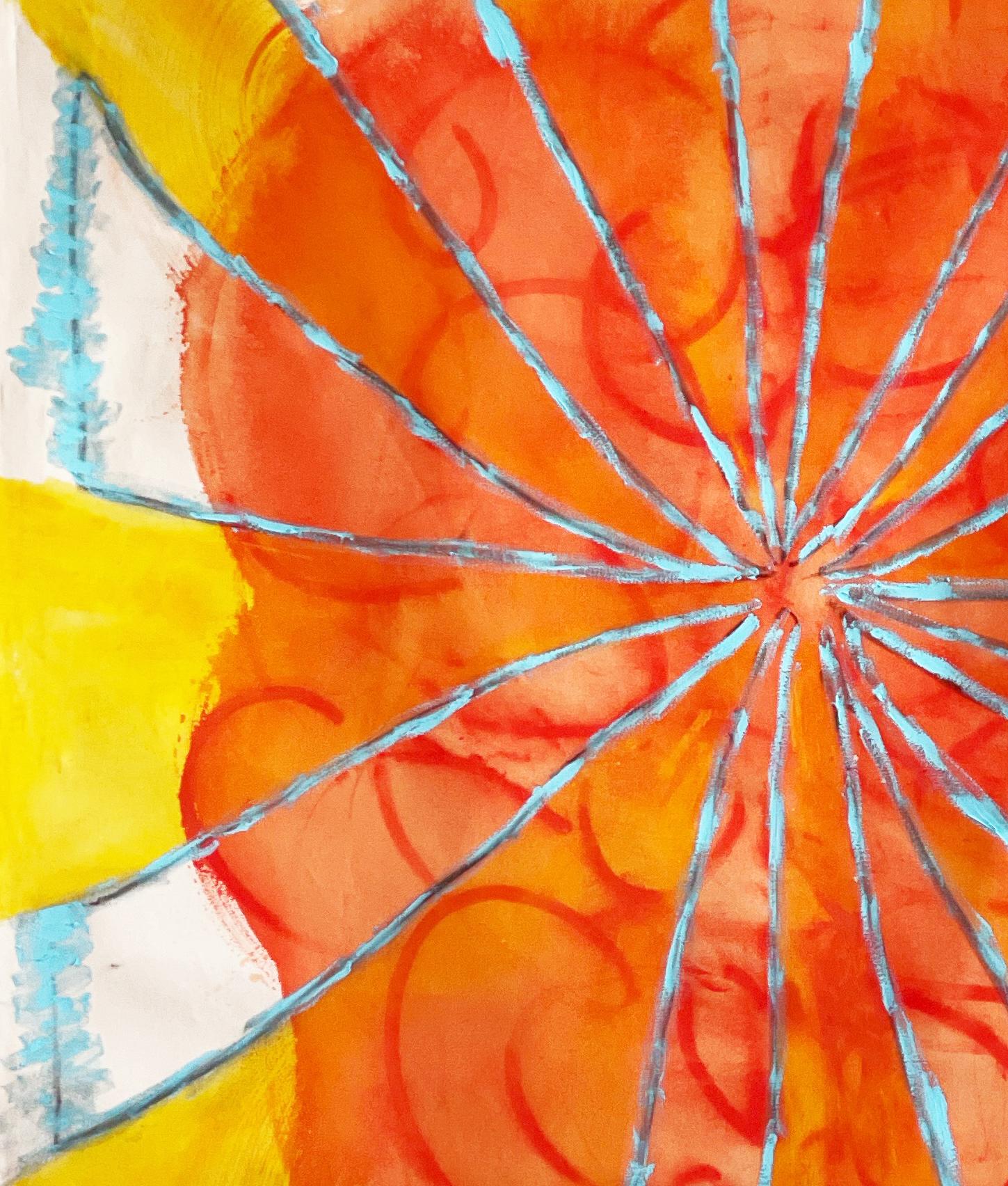 Acrilico su tela di cotone (tessuto spesso e pulito da 380 g)
Dimensioni 71x55 pollici quando è allungato (
The Sun Will Shine on You è un quadro astratto contemporaneo originale dell'artista e pittore norvegese, 
Kristin Romberg. I suoi dipinti