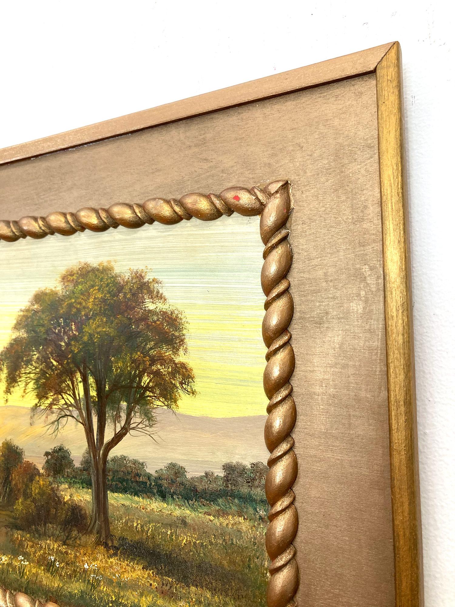 Autumn Season Wetlands, Peinture à l'huile américaine de rêve - Paysage sur panneau en vente 8