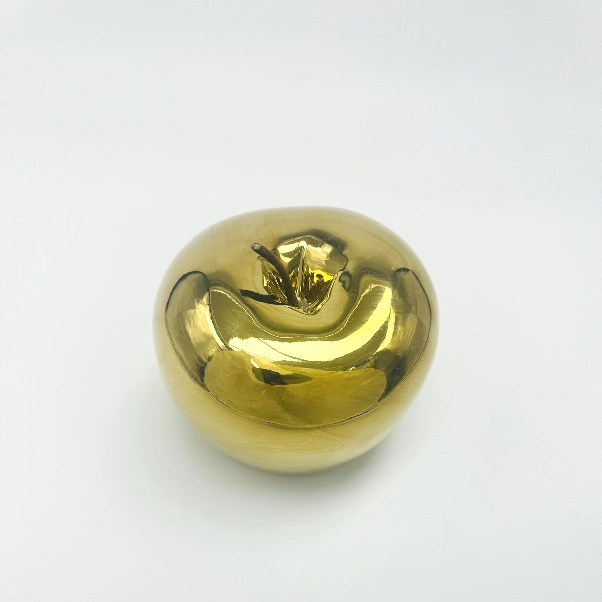 Manzana del Edén, Art Decor de porcelana, Instalación, Metal Gold