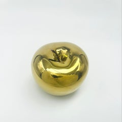 Manzana del Edén, Art Decor de porcelana, Instalación, Metal Gold
