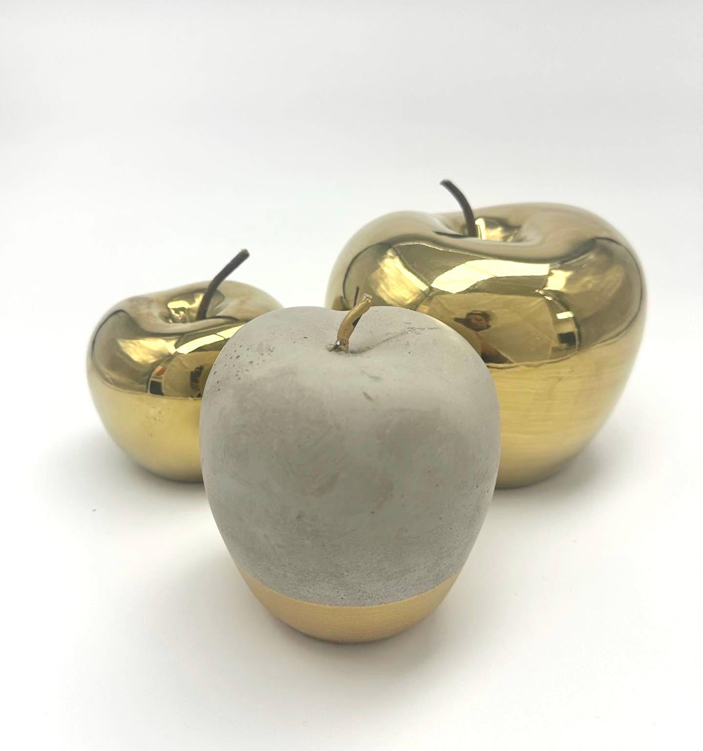 Still-Life Sculpture Kristina Oganezz - Apples of Eden, Porcelaine Art Decor, Installation, Metal, Concrete, Gold, Gift
