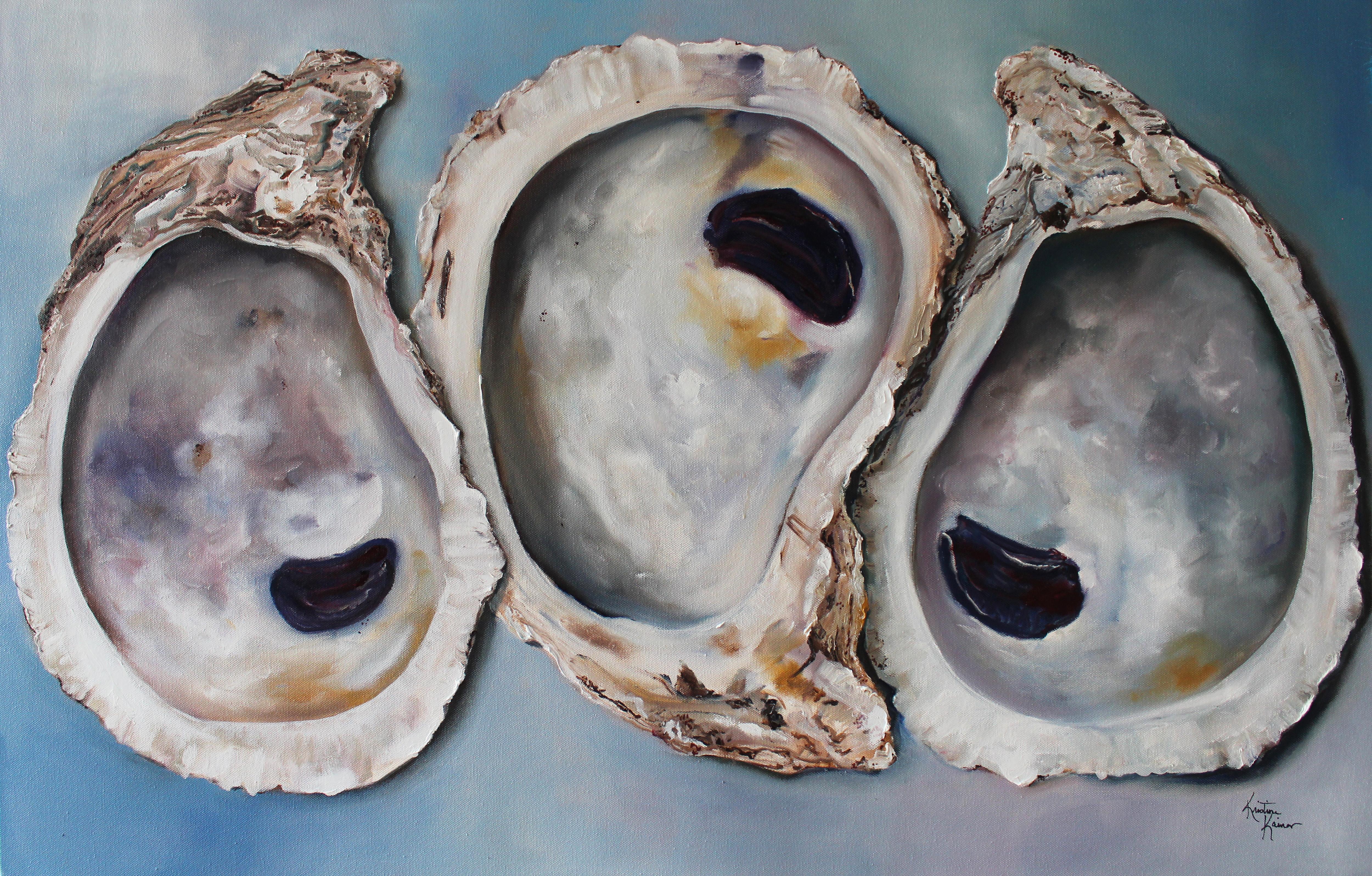 Kristine Kainer Still-Life Painting - Chesapeake Oysters
