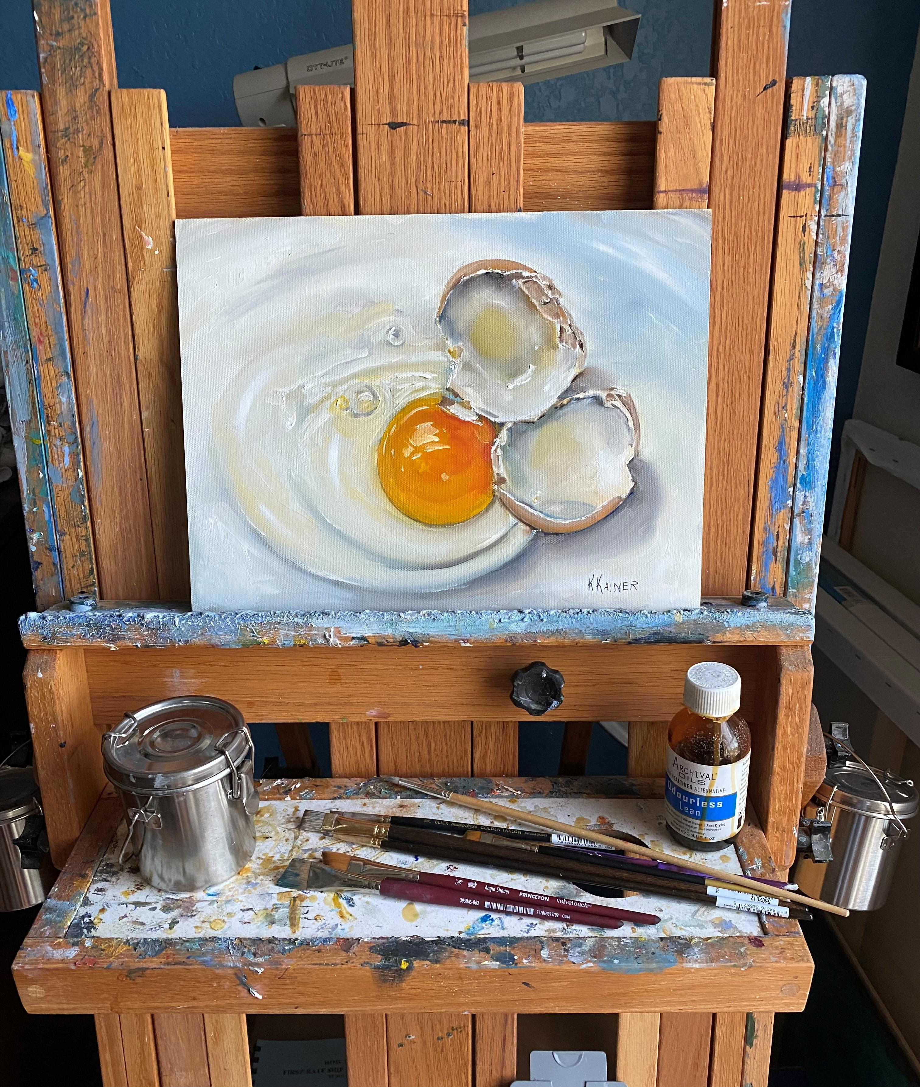oil pastel egg