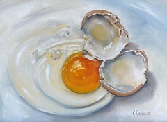 Cracked Brown Egg, Oil Painting