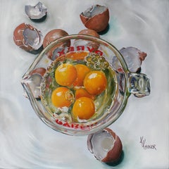 Measured Eggs, Oil Painting